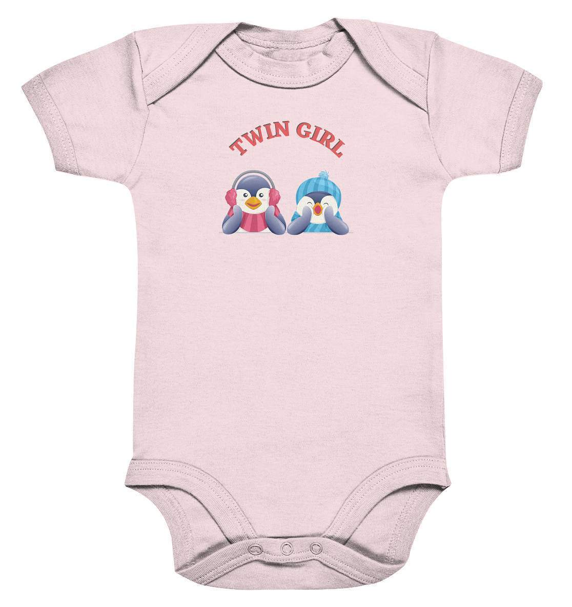 Zwilling Outfit - Twin Girl Pinguin liegt - Baby Bodysuit-geschwister,geschwisteroutfit,kinder,mädchen,Pinguin,tochter,twin,twin girl,zweieiig,zweieiige zwillinge,zwillinge,zwillingsmädchen,zwillingsoutfit