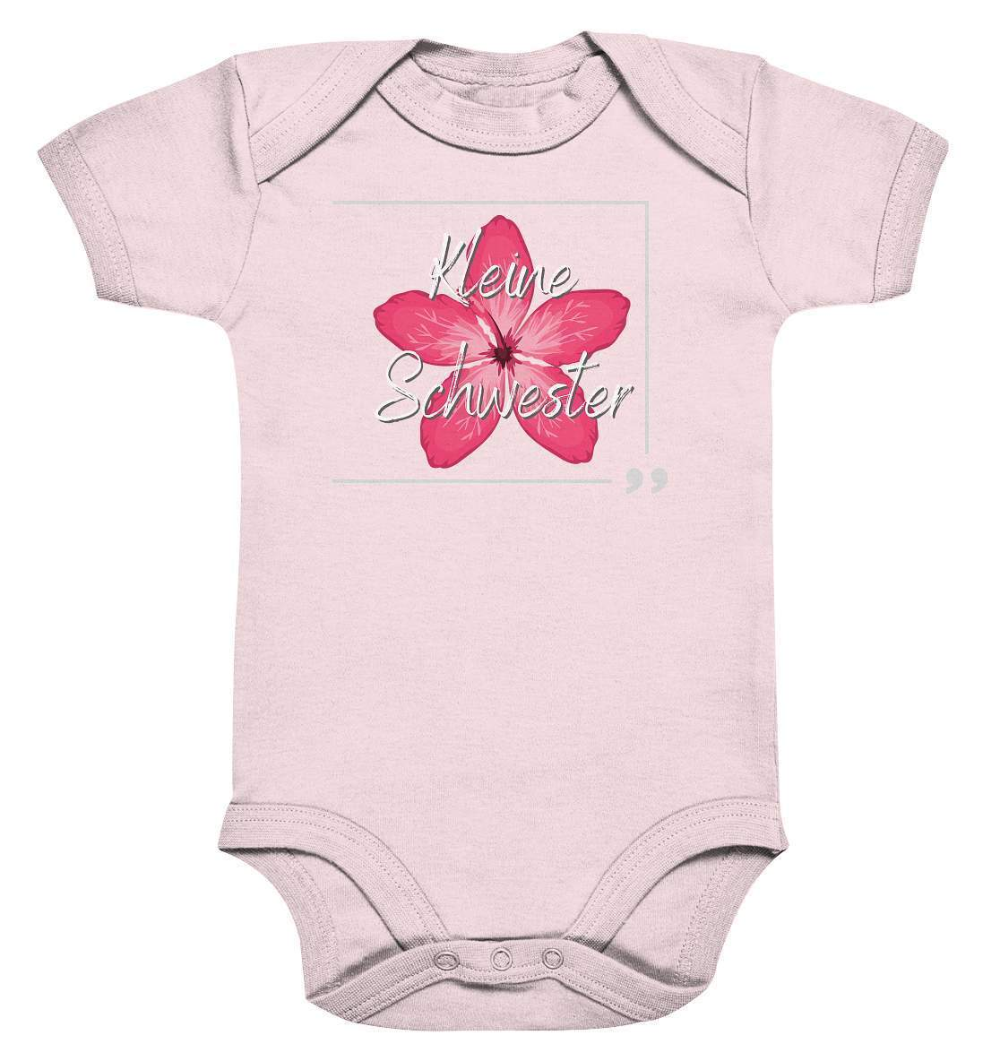 Baby Kurzarmbody Geschwisterliebe - Kleine Schwester Blume - Baby Bodysuit-blume,Geschenk,geschenkidee,geschwister,geschwisterliebe,geschwisteroutfit,hibiskus,Kleine schwester,kleinkind,liebe,lieblingsteil,lil sis,mädchen,perfekte grafik,rote blume,schwester,schwestern,Schwesternliebe,stolze schwester,trendy,wunderschönes Design