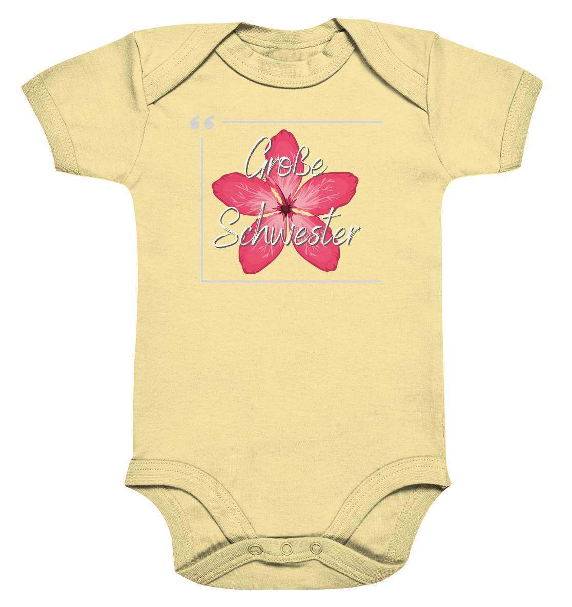 Baby Kurzarmbody Geschwisterliebe - Große Schwester Blume - Baby Bodysuit-big sis,blume,Geschenk,geschenkidee,geschwister,geschwisterliebe,geschwisteroutfit,Große schwester,hibiskus,kleinkind,liebe,lieblingsteil,mädchen,perfekte grafik,rote blume,schwester,schwestern,Schwesternliebe,stolze schwester,trendy,wunderschönes Design