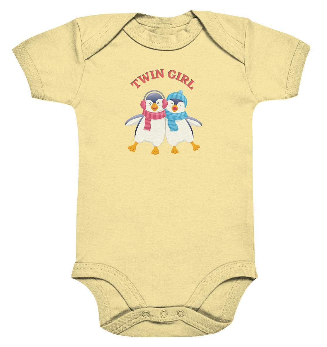 Zwilling Outfit - Twin Girl Pinguin steht - Baby Bodysuit-geschwister,geschwisteroutfit,kinder,mädchen,Pinguin,tochter,twin,twin girl,zweieiig,zweieiige zwillinge,zwillinge,zwillingsmädchen,zwillingsoutfit