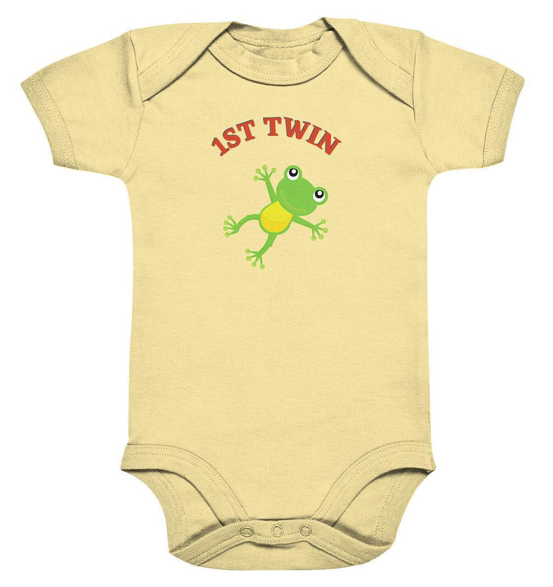 Zwilling Outfit - Erster Zwilling Frosch - Baby Bodysuit-eineiige zwillinge,ertsgeborener,first twin,Frosch,geschwister,geschwisteroutfit,jungen,kinder,mädchen,naturliebe,twin,verwechseln,zweieiige zwillinge,zwillinge,zwillingsjungs,zwillingsmädchen,zwillingsoutfit