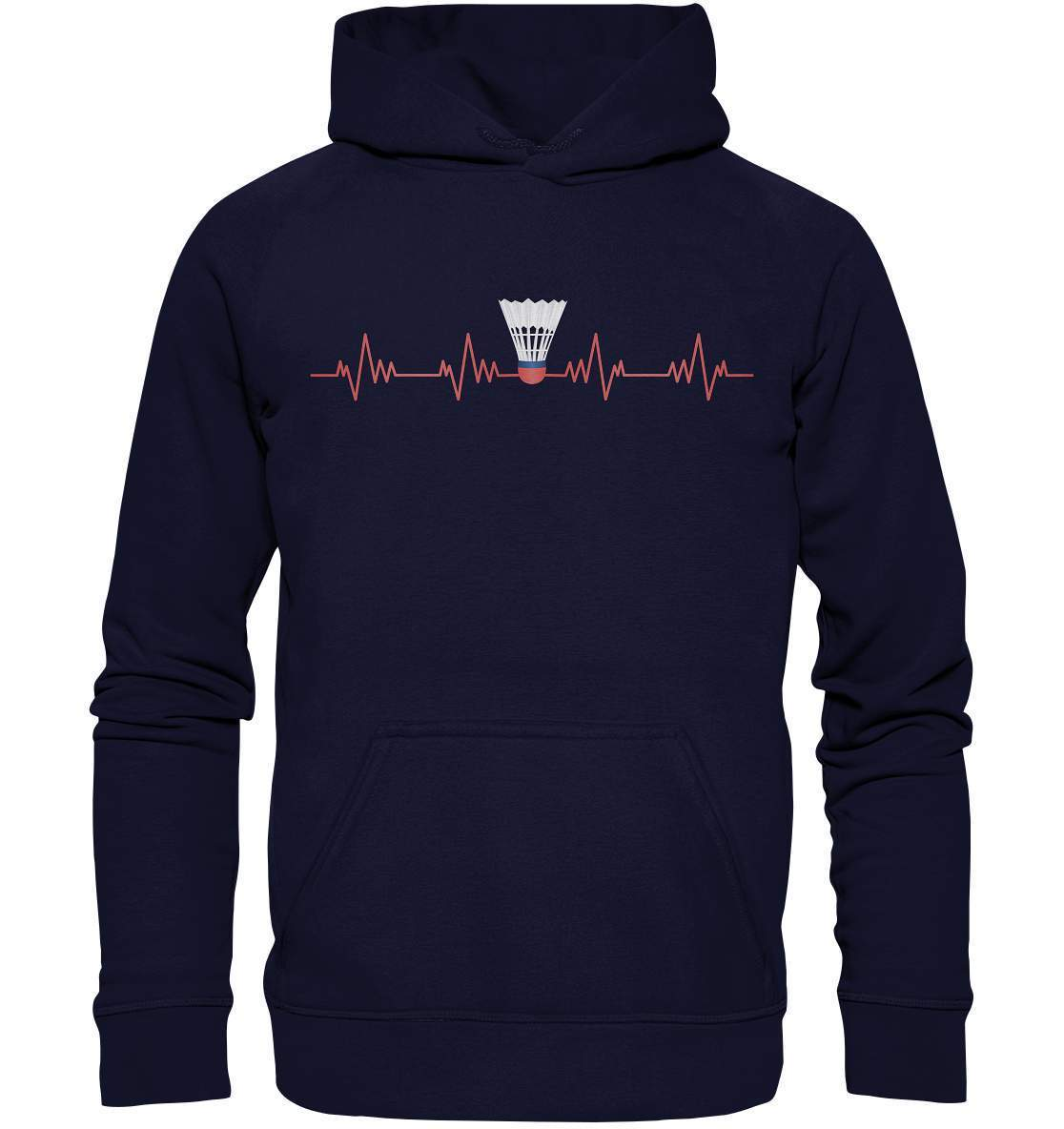 Badminton Ball Pulsschlag Federball Motiv - Basic Unisex Hoodie XL-badmintin,badminton,Badminton Ball Pulsschlag,badminton fan,badminton geschenk,badminton liebhaber,badminton schläger,badminton spieler,ballsport,federball,funshirt,sport,tennis langsam