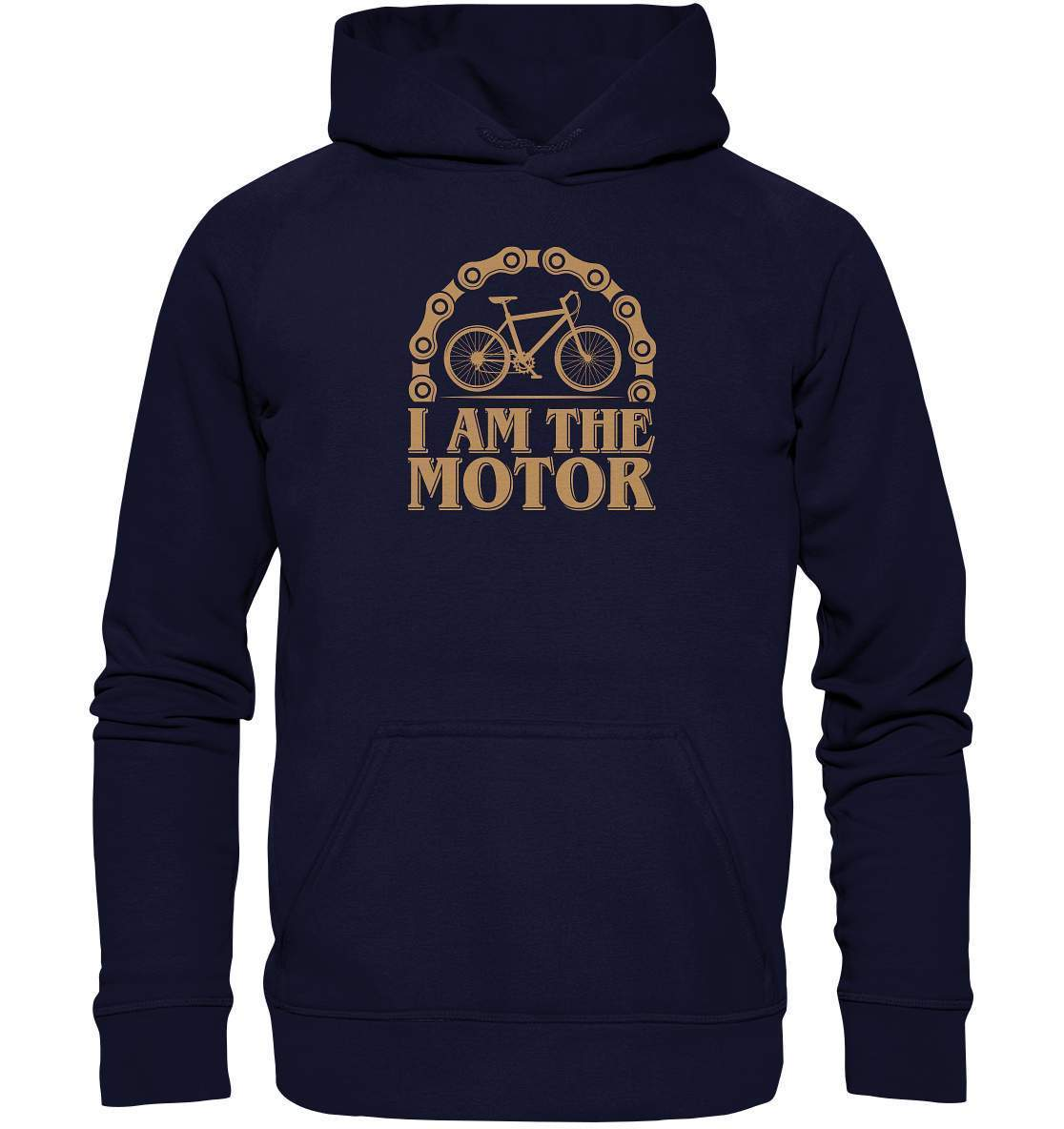 Fahrrad I am the Motor - Basic Unisex Hoodie XL-bike,bike damen,e-bike trekking,fahrrad,fahrrad damen,fahrrad einfach,fahrrad fahren,fahrrad herren,fahrrad test,fahrradbekleidung,fahrradtour,I am the Motor,mountainbike