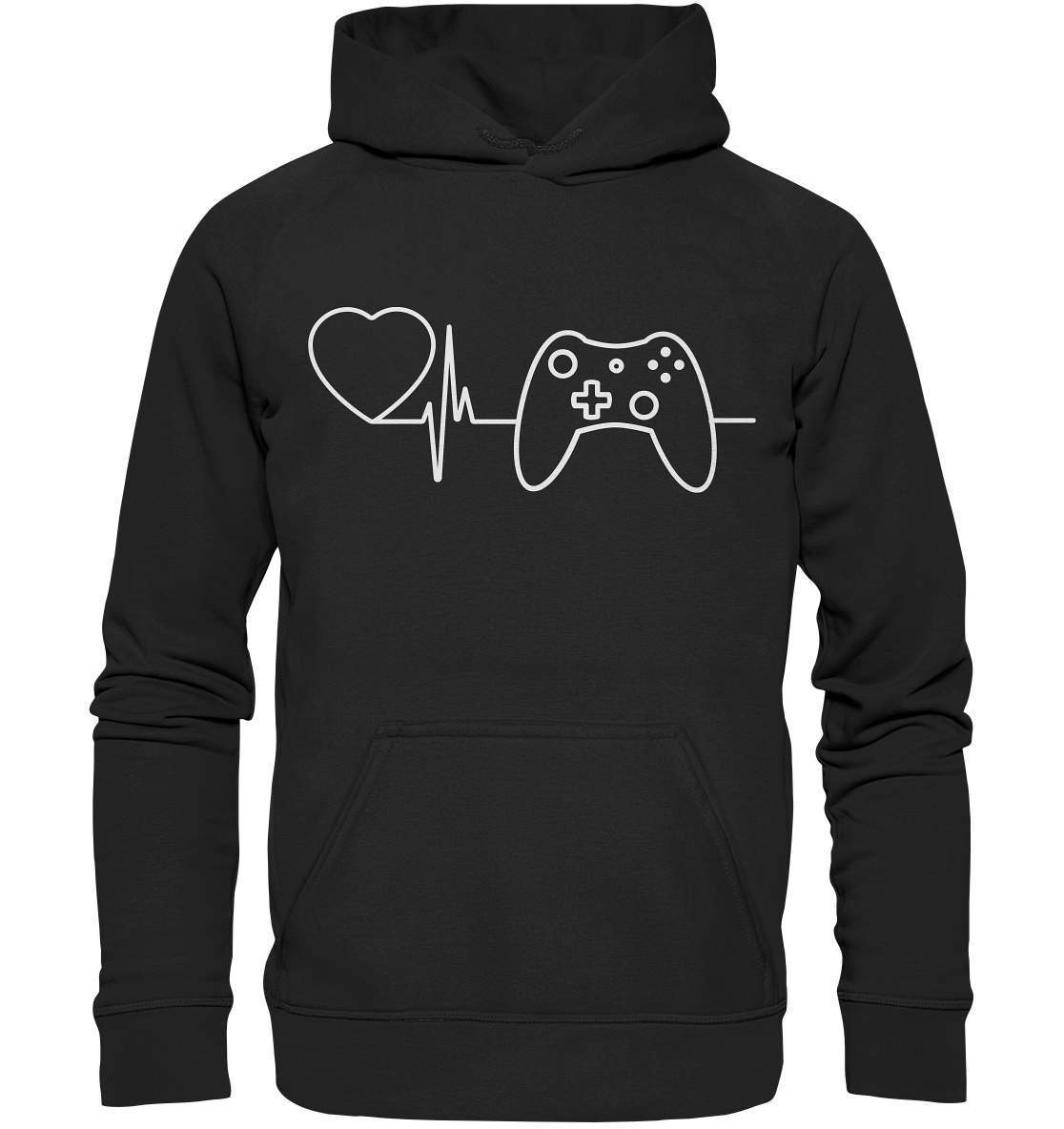 Lustige Zocker Gamer Gaming Herzschlag Controller - Basic Unisex Hoodie XL-fortnite,game controler,gamer,geschenk,geschenkidee,herz,konsole,konsolenspieler,onlinespiel,spieler,videospiel,zocken,zocker