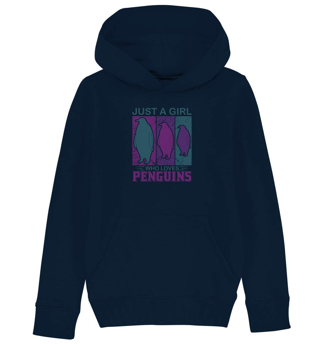 Pinguin Just a Girl who loves Penguins - Kids Organic Hoodie-bild pinguin,humboldt pinguin,Just a Girl who loves Penguins,pinguin,Pinguin Bild,pinguin clipart,pinguin comic,pinguin druck,pinguin shirt,pinguin t-shirt,plitsch platsch pinguin,Pullover Spruch