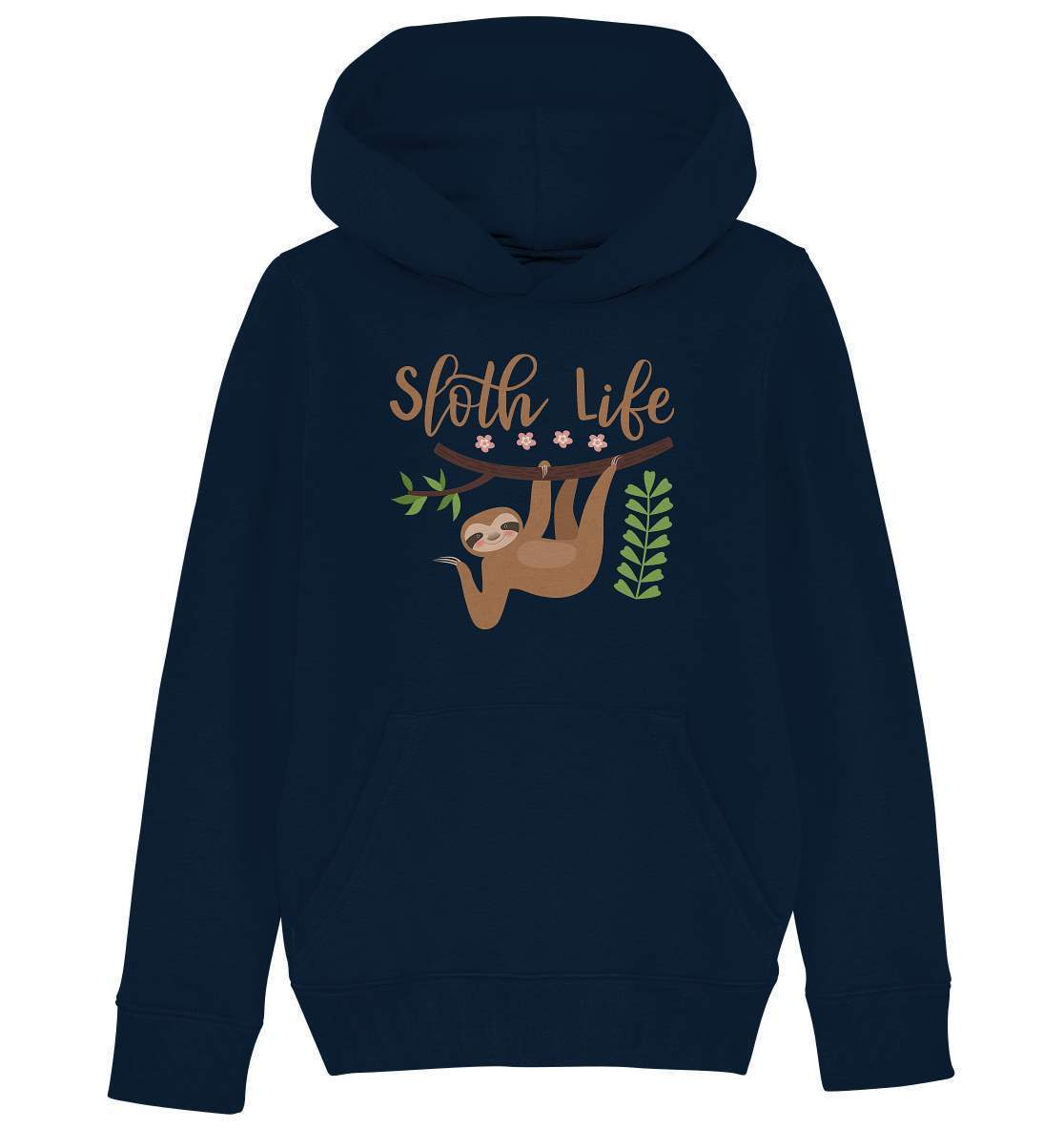 Faultier Sloth Life - Kids Organic Hoodie-3 finger faultier,3 zehen faultier,das faultier,ein faultier,faul,Faultier,faultier shirt,faultier t shirt damen,faultierfarm,faultiermotiv,Pullover Spruch,riesenfaultier,Sloth Life,t-shirt mit faultier