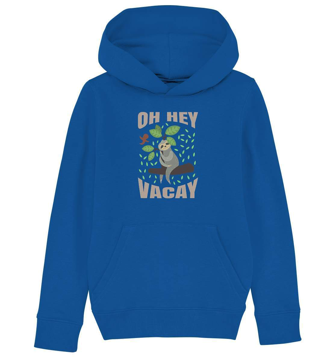 Faultier Oh Hey Vacay - Kids Organic Hoodie-3 finger faultier,3 zehen faultier,das faultier,ein faultier,faul,Faultier,faultier shirt,faultier t shirt damen,faultierfarm,faultiermotiv,Oh Hey Vacay,Pullover Spruch,riesenfaultier,t-shirt mit faultier