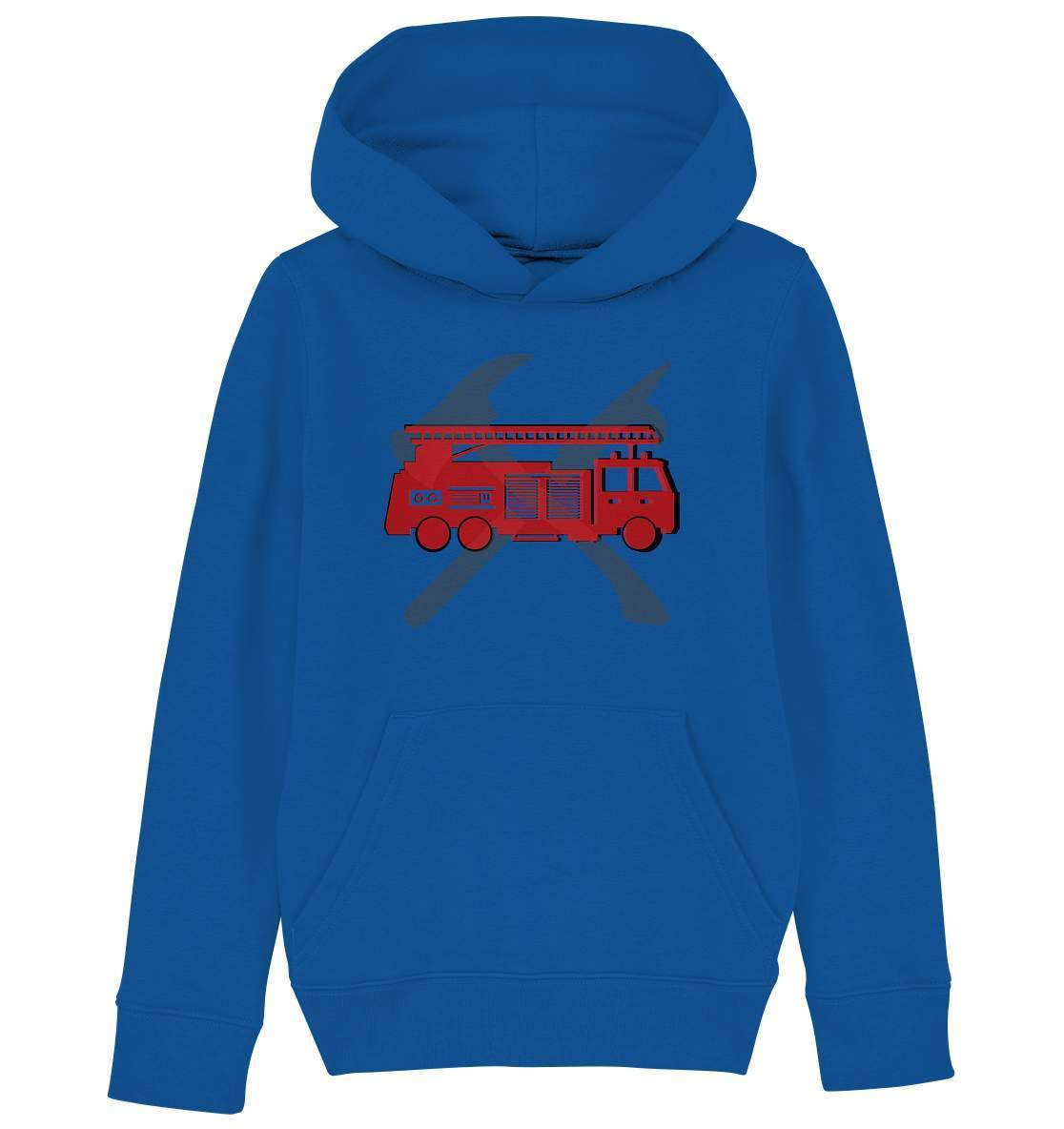 Feuerwehr Auto und Feuerlöschwerkzeuge - Kids Organic Hoodie-berufsfeuerwehr,feuerwehr,Feuerwehrfrau,Feuerwehrmann,freiwillige feuerwehr,geschenk,helikopter,jugendfeuerwehr,jungen,mädchen,Pullover Spruch