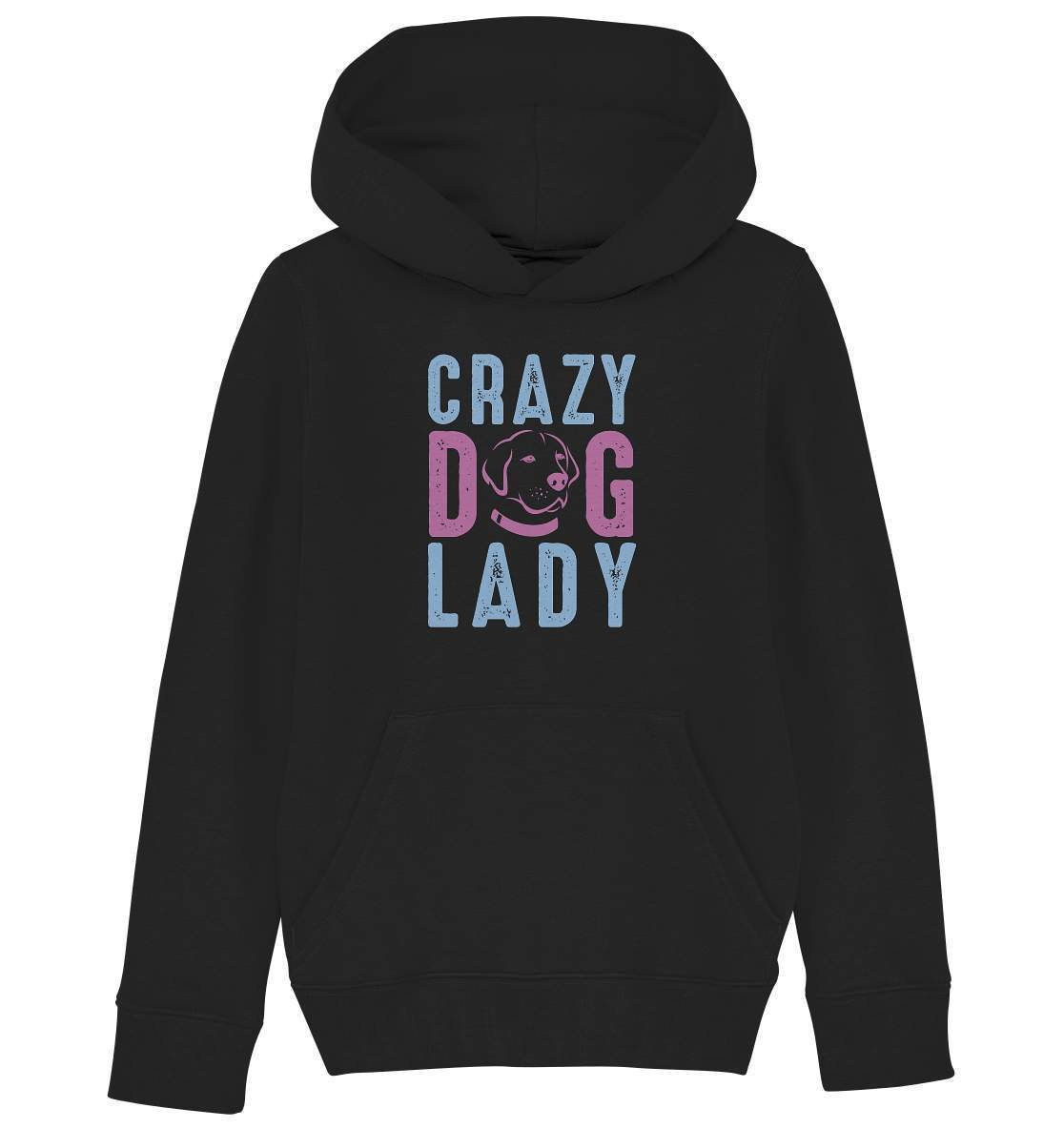 Hunde Liebhaberin Crazy Dog Lady - Kids Organic Hoodie-auf den hund gekommen,Crazy Dog Lady,dog,geburtstgasgeschenk,geschenkidee,humor,hund,hundebesitzer,hundefan,hundehalter,hundeliebhaber,hundeshirt,Pullover Spruch,spaß