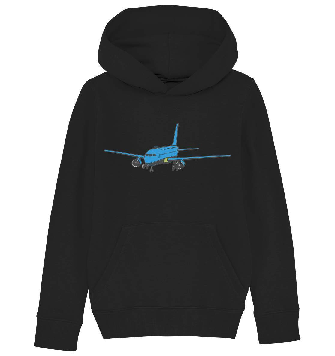 Passagierflugzeug für Fliegerfreunde - Kids Organic Hoodie-flieger,flieger geschenk,flieger t-shirt,flugzeug t-Shirt,funshirt,geschenkidee,kinder flugzeug shirt,kleiner pilot,modellflieger,modellflugzeug,passagierflugzeug,piloten shirt,Pullover Spruch,t-shirt mit flugzeug