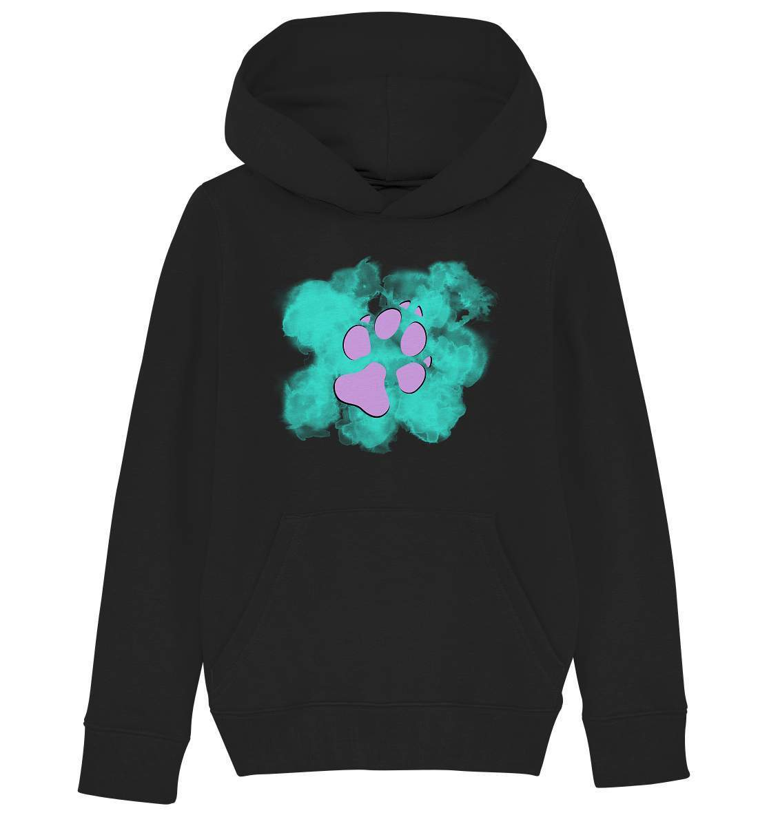 Pfotenabdruck Geschenkidee für Hundeliebhaber - Kids Organic Hoodie-auf den hund gekommen,dog,freude,geburtstgasgeschenk,geschenkidee,humor,hund,hundebesitzer,hundefan,hundehalter,hundeliebhaber,hundeshirt,Pullover Spruch,spaß