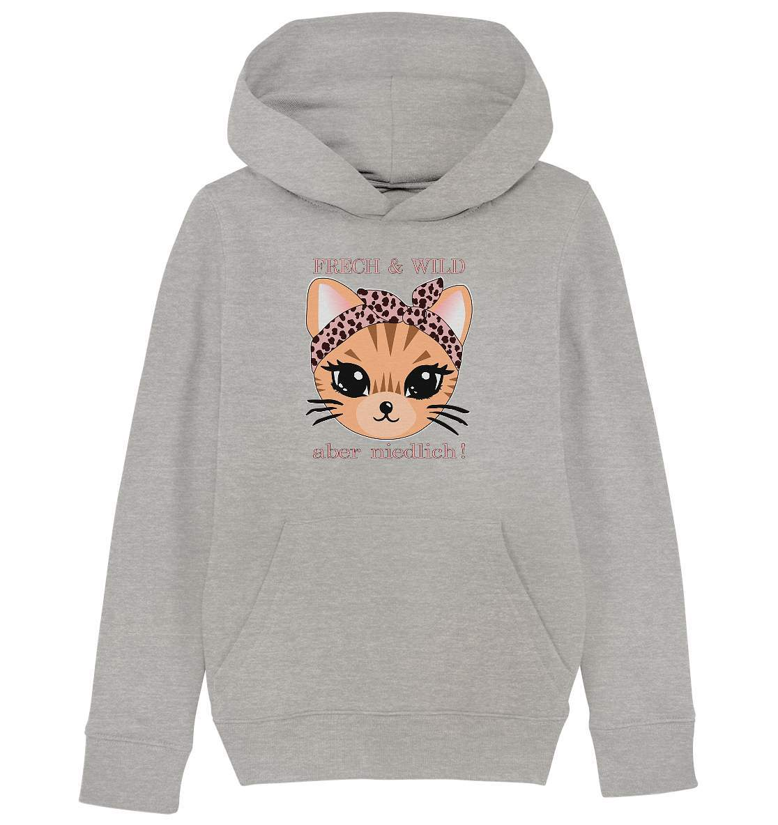 Katze Frech und wild, aber niedlich - Kids Organic Hoodie-auf die Katze gekommen,cat,freche katze,freude,geburtstgasgeschenk,geschenkidee,humor,Katze,katzenbild,katzenfan,katzenliebhaber,Katzenmotiv,spaß