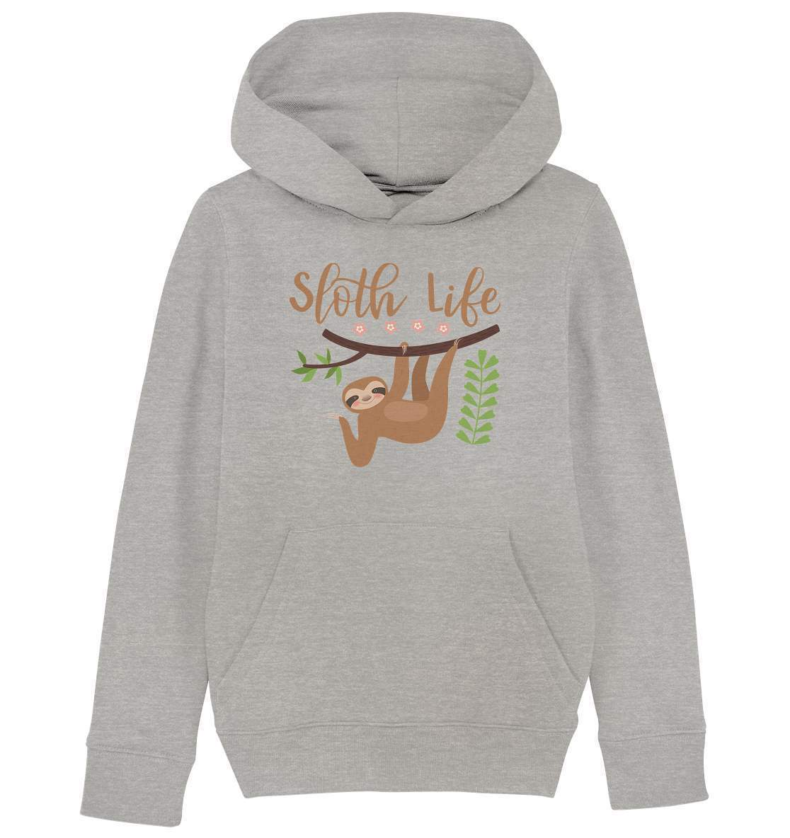 Faultier Sloth Life - Kids Organic Hoodie-3 finger faultier,3 zehen faultier,das faultier,ein faultier,faul,Faultier,faultier shirt,faultier t shirt damen,faultierfarm,faultiermotiv,Pullover Spruch,riesenfaultier,Sloth Life,t-shirt mit faultier