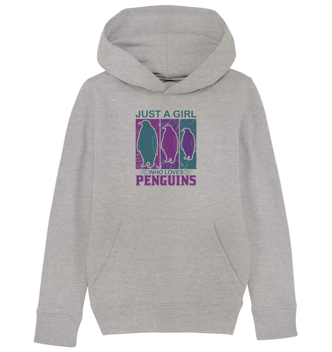 Pinguin Just a Girl who loves Penguins - Kids Organic Hoodie-bild pinguin,humboldt pinguin,Just a Girl who loves Penguins,pinguin,Pinguin Bild,pinguin clipart,pinguin comic,pinguin druck,pinguin shirt,pinguin t-shirt,plitsch platsch pinguin,Pullover Spruch