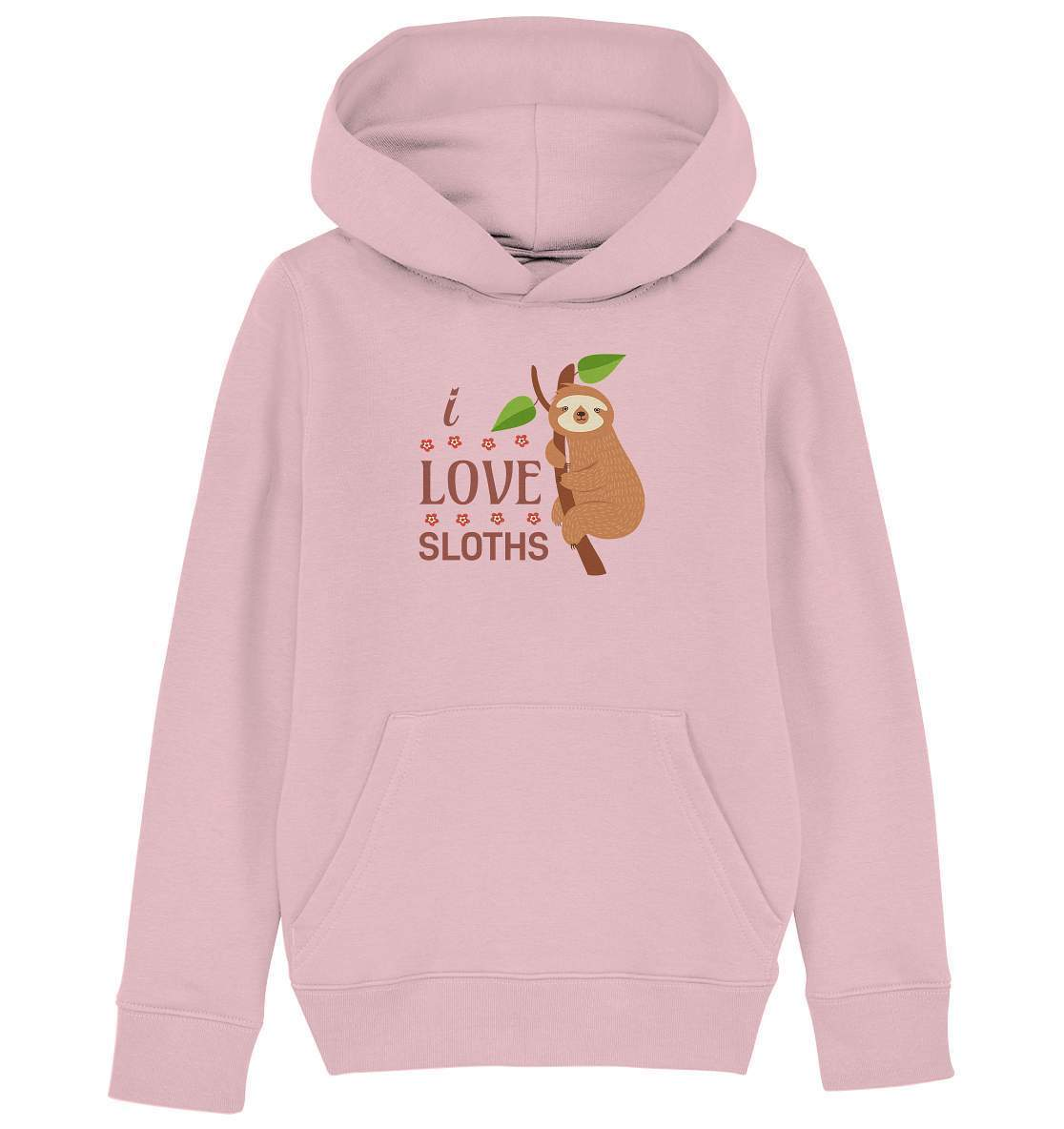 Faultier I Love Sloths - Kids Organic Hoodie-3 finger faultier,3 zehen faultier,das faultier,ein faultier,faul,Faultier,faultier shirt,faultier t shirt damen,faultierfarm,faultiermotiv,I Love Sloths,Pullover Spruch,riesenfaultier,t-shirt mit faultier