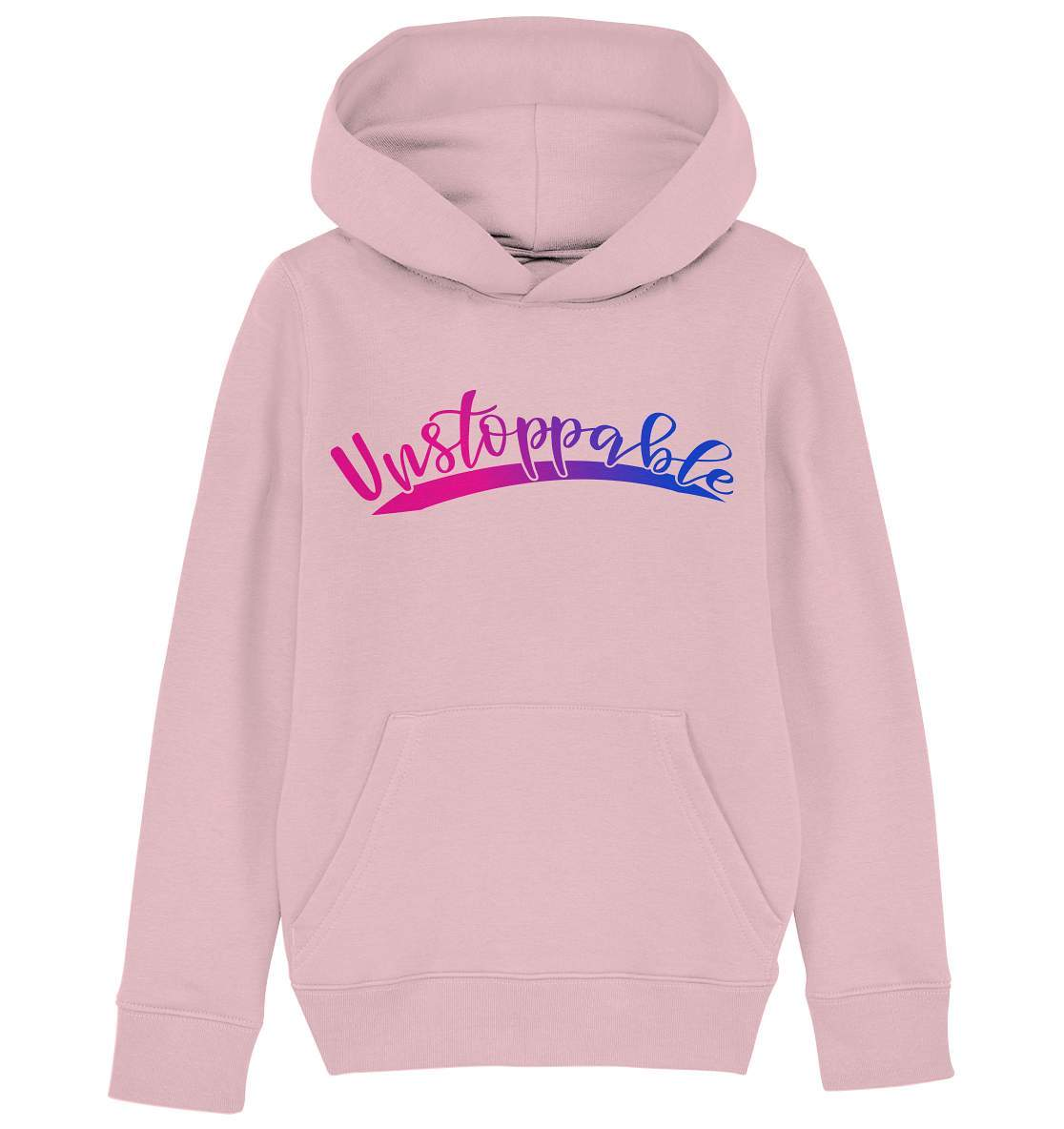 Unstoppable nicht zu stoppen - Kids Organic Hoodie-dran bleiben,durchhalten,kampf,kämpfer,motivation,nicht zu stoppen,niemals augeben,stark bleiben,stark sein,stätke,tapferheit,unaufhaltbar,unstoppable