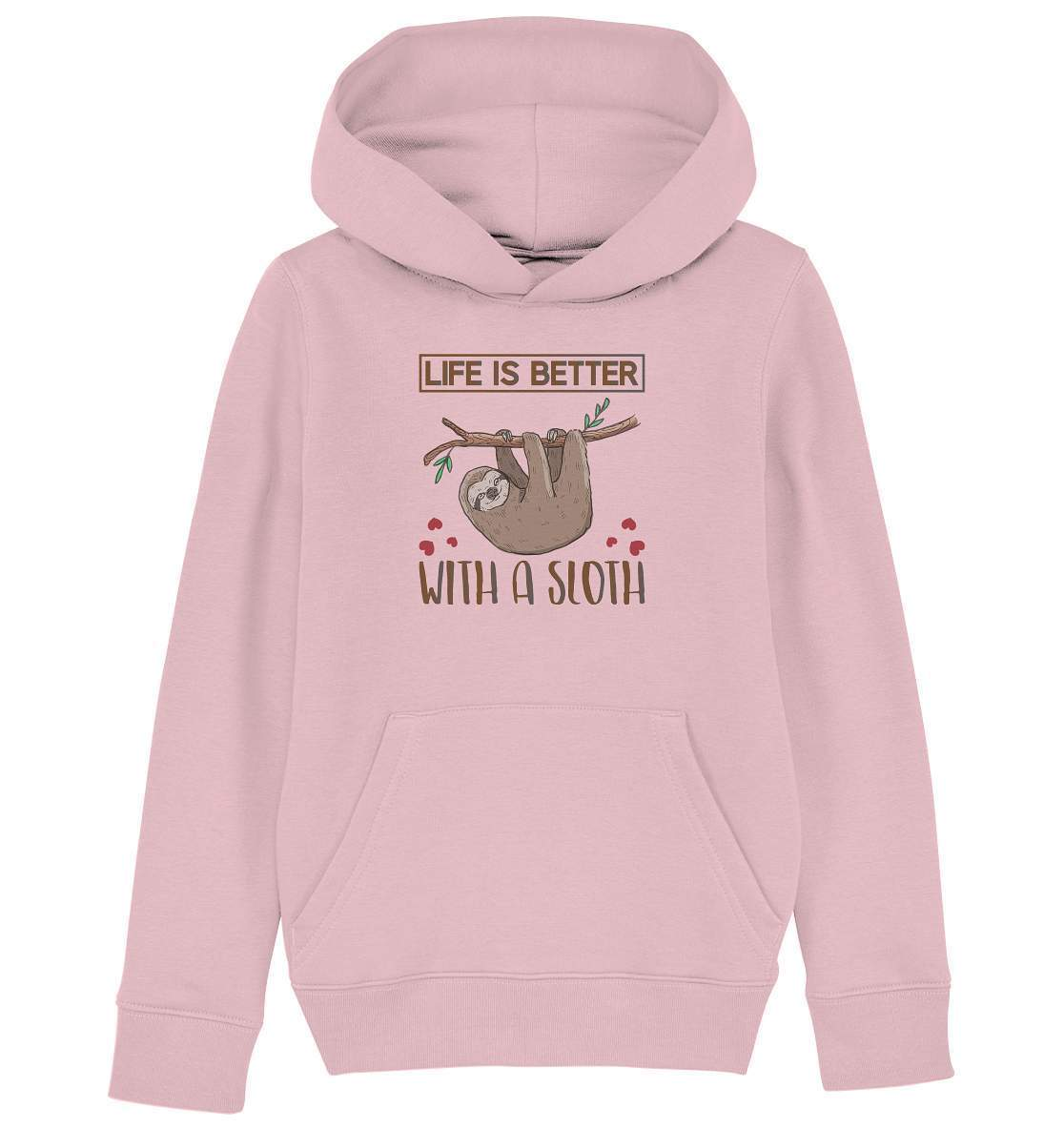 Faultier Life is better with a Sloth - Kids Organic Hoodie-Pullover Spruch