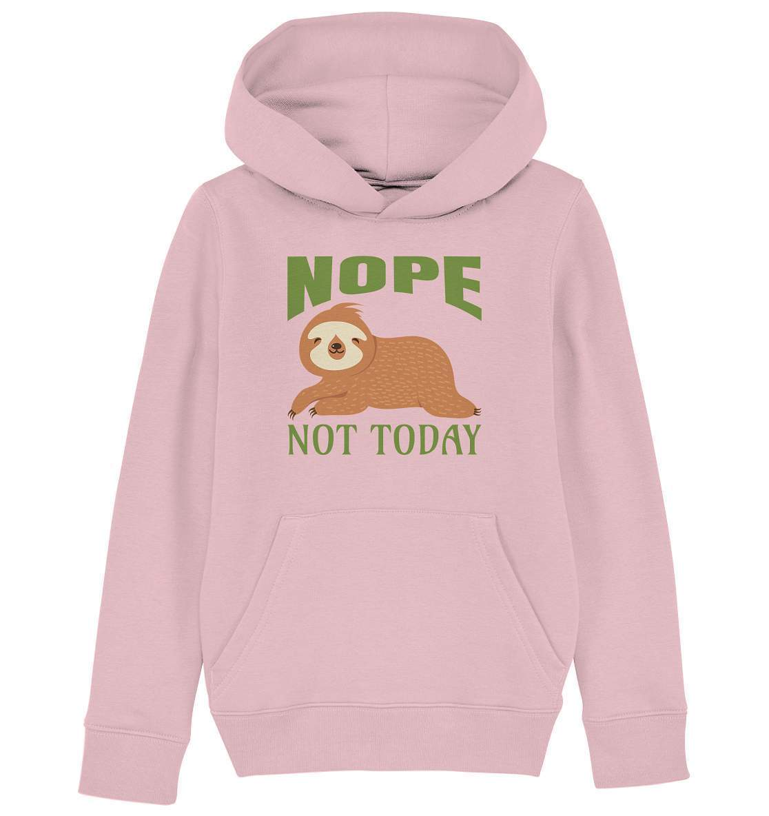 Faultier Nope not Today - Kids Organic Hoodie-3 finger faultier,3 zehen faultier,das faultier,ein faultier,faul,Faultier,faultier shirt,faultier t shirt damen,faultierfarm,faultiermotiv,Nope not Today,Pullover Spruch,riesenfaultier,t-shirt mit faultier