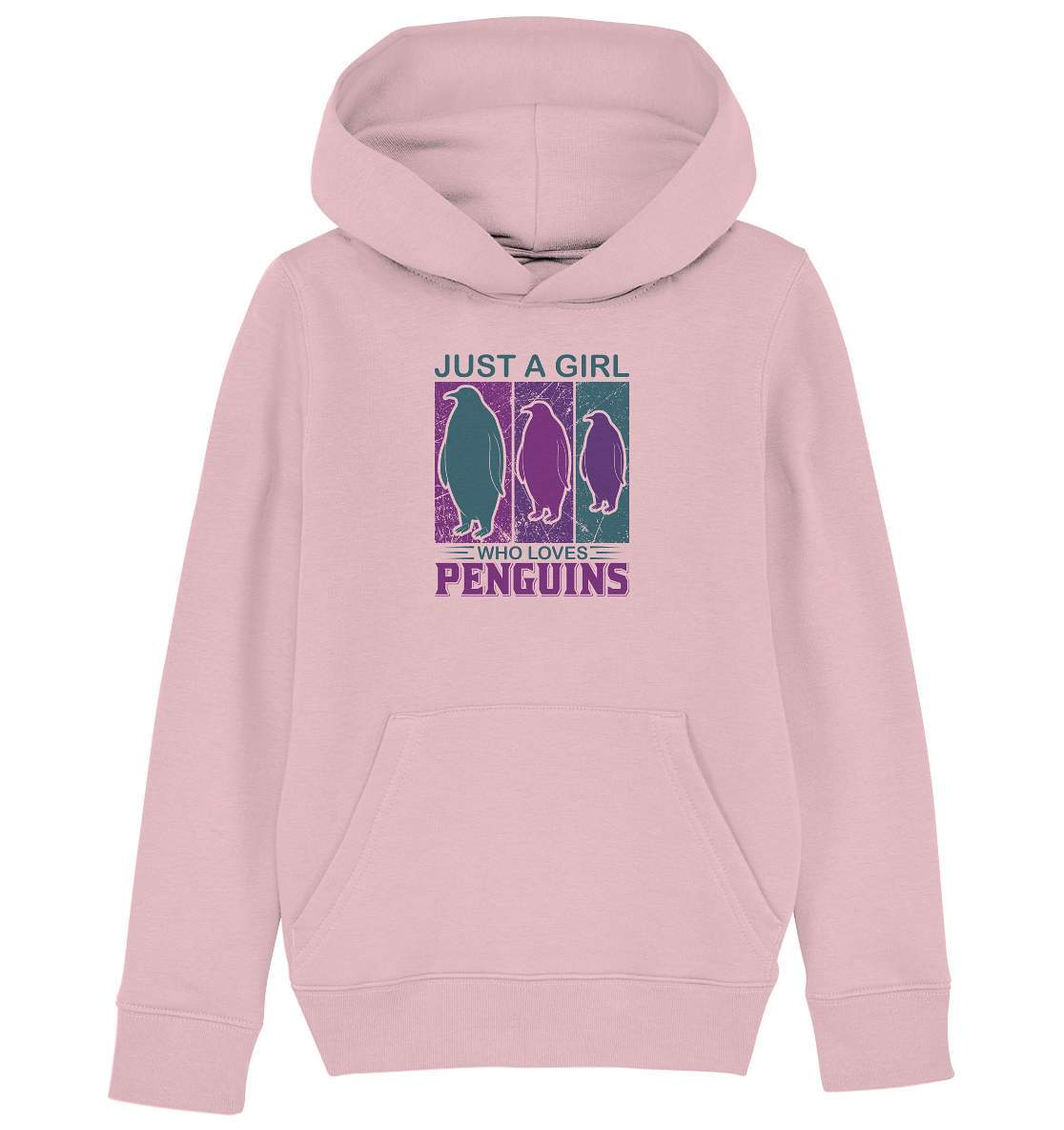 Pinguin Just a Girl who loves Penguins - Kids Organic Hoodie-bild pinguin,humboldt pinguin,Just a Girl who loves Penguins,pinguin,Pinguin Bild,pinguin clipart,pinguin comic,pinguin druck,pinguin shirt,pinguin t-shirt,plitsch platsch pinguin,Pullover Spruch