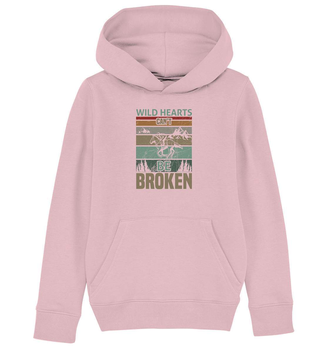 Pferde Wild Hearts can't be broken - Kids Organic Hoodie-dressur,dressurpferd,haflinger,Pferd,pony,ponyhof,Pullover Spruch,reiter,reitsport,reitverein,sattel,springpferd,springreiten,Wild Hearts can't be broken