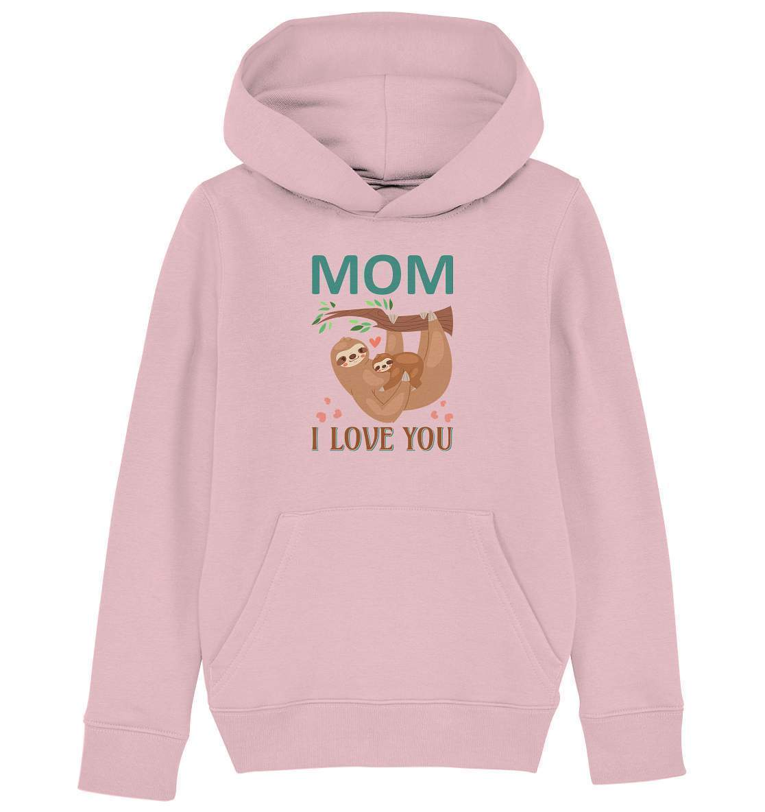 Faultier Mom, I Love You - Kids Organic Hoodie-3 finger faultier,3 zehen faultier,das faultier,ein faultier,faul,Faultier,faultier shirt,faultier t shirt damen,faultierfarm,faultiermotiv,Mom I Love You,Pullover Spruch,riesenfaultier,t-shirt mit faultier