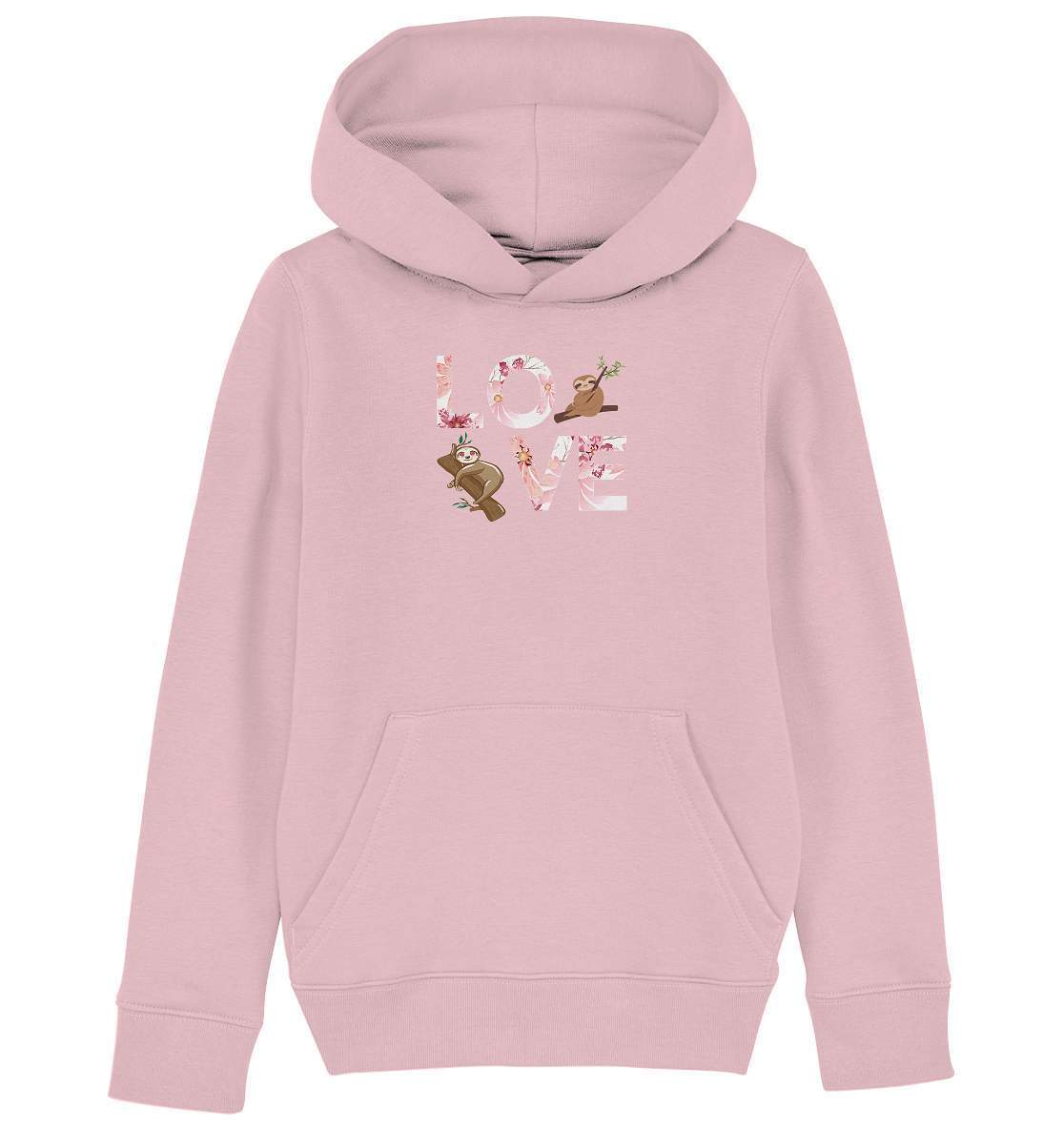 Faultier LOVE - Kids Organic Hoodie-3 finger faultier,3 zehen faultier,das faultier,ein faultier,faul,Faultier,faultier shirt,faultier t shirt damen,faultierfarm,faultiermotiv,LOVE,Pullover Spruch,riesenfaultier,t-shirt mit faultier