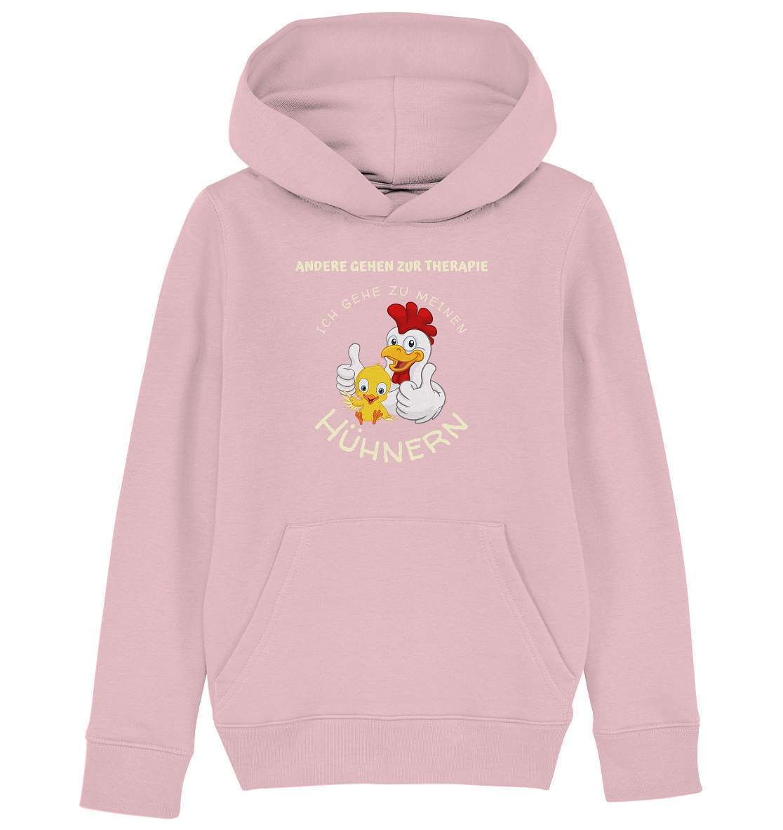 Hühner - Therapie  Lustiges Landwirt Geflügel Bauer - Kids Organic Hoodie-bauer,geflügel,geflügelverein,Geschenk,geschenkidee,hahn,hobbyzucht,hobbyzüchter,hunh,hähnchen,hähne,hühnchen,hühner,hühner therapie,hühnerfarm,hühnerstall,hühnerzüchter,landwirt,Pullover Spruch,verrücktes Huhn