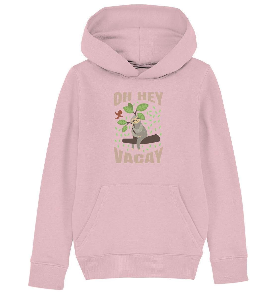 Faultier Oh Hey Vacay - Kids Organic Hoodie-3 finger faultier,3 zehen faultier,das faultier,ein faultier,faul,Faultier,faultier shirt,faultier t shirt damen,faultierfarm,faultiermotiv,Oh Hey Vacay,Pullover Spruch,riesenfaultier,t-shirt mit faultier