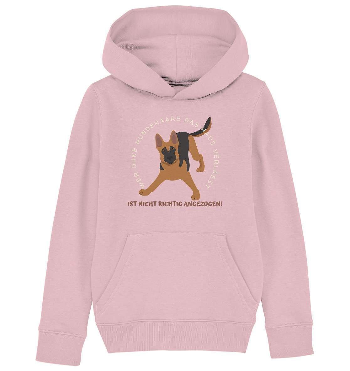 Ohne Hundehaare bist du nicht richtig angezogen - Schäferhund - Kids Organic Hoodie-auf den hund gekommen,dog,freude,geburtstgasgeschenk,Geschenk,geschenkidee,humor,hund,hundebesitzer,hundefan,hundehaare,hundehalter,hundeliebhaber,hundeshirt,Pullover Spruch,spaß