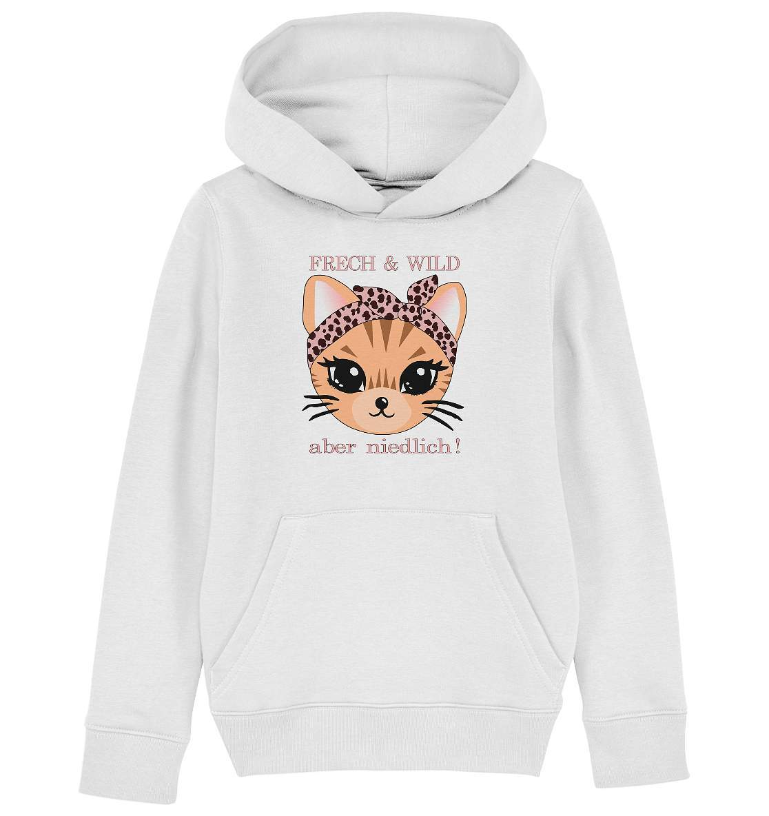 Katze Frech und wild, aber niedlich - Kids Organic Hoodie-auf die Katze gekommen,cat,freche katze,freude,geburtstgasgeschenk,geschenkidee,humor,Katze,katzenbild,katzenfan,katzenliebhaber,Katzenmotiv,spaß