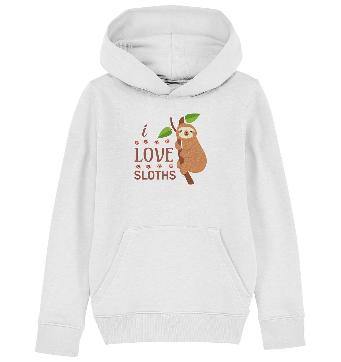 Faultier I Love Sloths - Kids Organic Hoodie-3 finger faultier,3 zehen faultier,das faultier,ein faultier,faul,Faultier,faultier shirt,faultier t shirt damen,faultierfarm,faultiermotiv,I Love Sloths,Pullover Spruch,riesenfaultier,t-shirt mit faultier