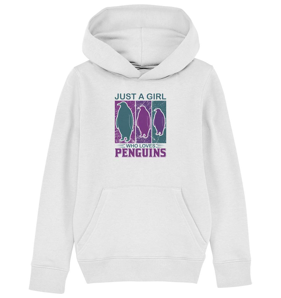 Pinguin Just a Girl who loves Penguins - Kids Organic Hoodie-bild pinguin,humboldt pinguin,Just a Girl who loves Penguins,pinguin,Pinguin Bild,pinguin clipart,pinguin comic,pinguin druck,pinguin shirt,pinguin t-shirt,plitsch platsch pinguin,Pullover Spruch