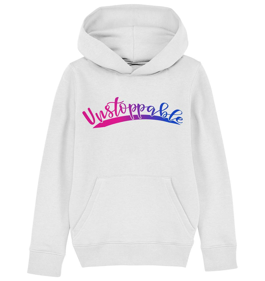 Unstoppable nicht zu stoppen - Kids Organic Hoodie-dran bleiben,durchhalten,kampf,kämpfer,motivation,nicht zu stoppen,niemals augeben,stark bleiben,stark sein,stätke,tapferheit,unaufhaltbar,unstoppable