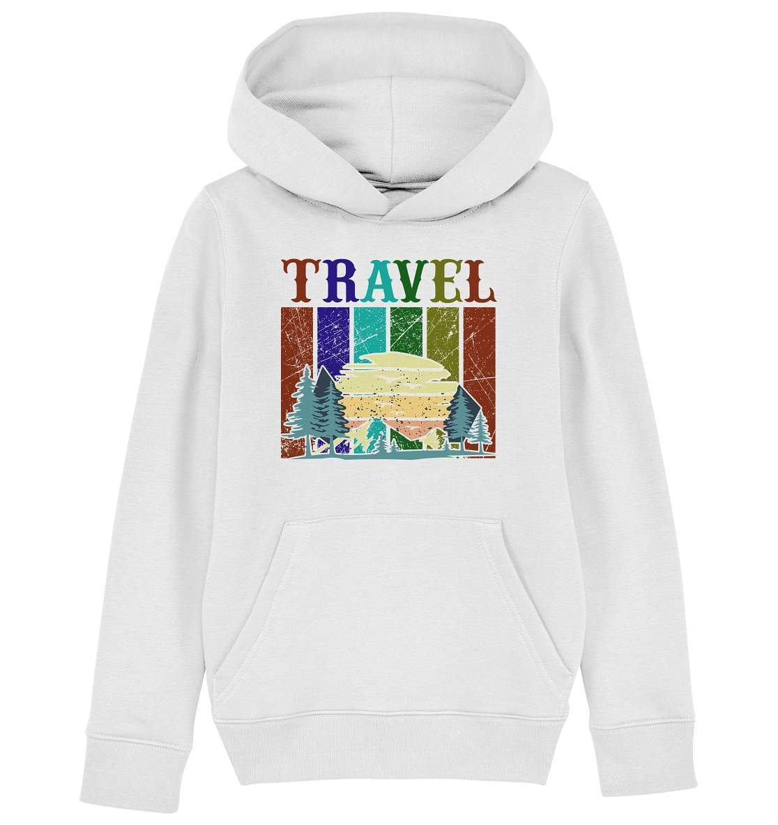 Reiselust Travel Motiv - Kids Organic Hoodie-Abenteuer,berge,camper,camping,norwegen,Pullover Spruch,Reiselust Travel Motiv,Reisen,strand,Vanlife,vanlifer,vanliver,wohnmobil,wohnwagen