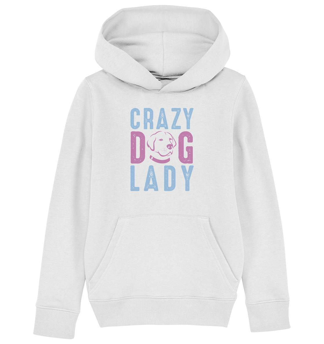 Hunde Liebhaberin Crazy Dog Lady - Kids Organic Hoodie-auf den hund gekommen,Crazy Dog Lady,dog,geburtstgasgeschenk,geschenkidee,humor,hund,hundebesitzer,hundefan,hundehalter,hundeliebhaber,hundeshirt,Pullover Spruch,spaß