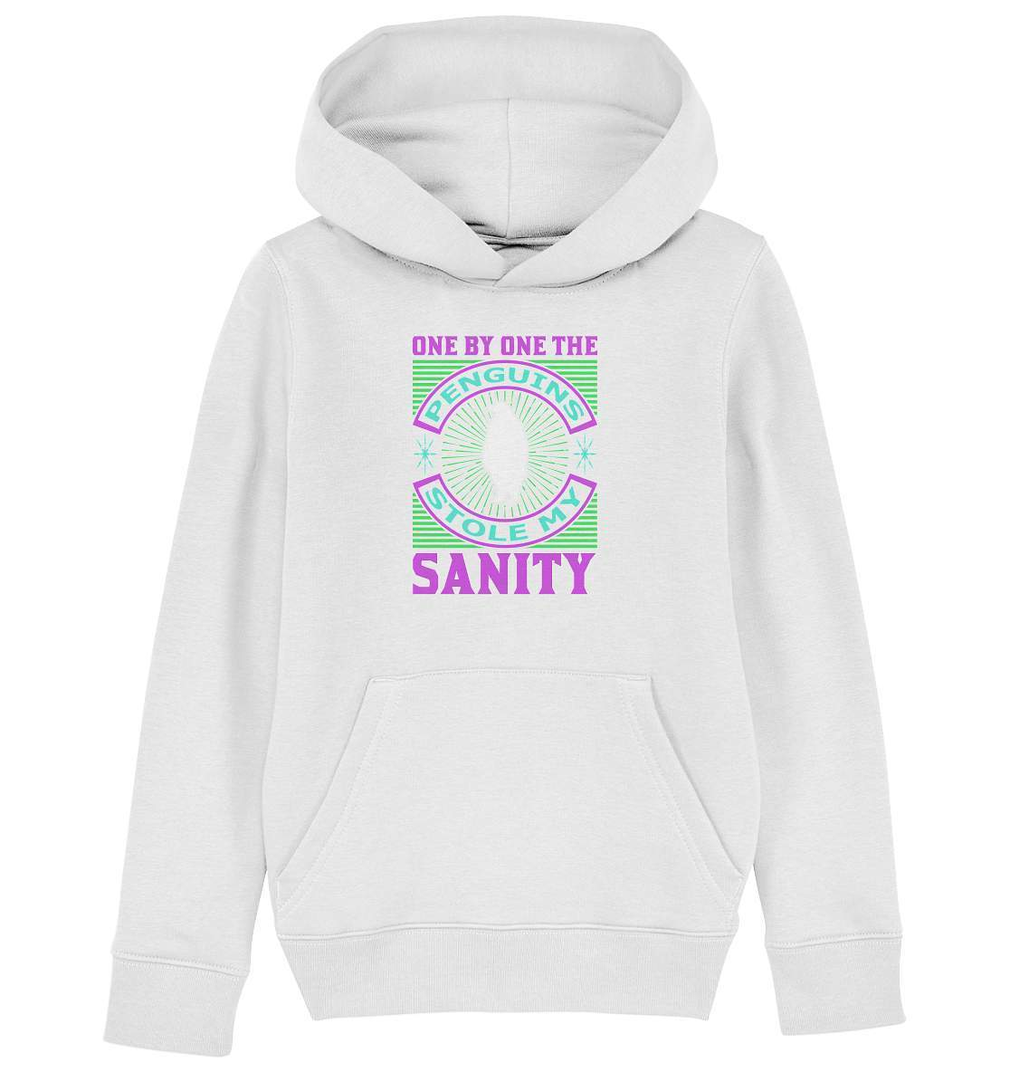 Pinguin One by One the Penguins stole my Sanity - Kids Organic Hoodie-bild pinguin,humboldt pinguin,One by One the Penguins stole my Sanity,pinguin,Pinguin Bild,pinguin clipart,pinguin comic,pinguin druck,pinguin shirt,pinguin t-shirt,plitsch platsch pinguin,Pullover Spruch