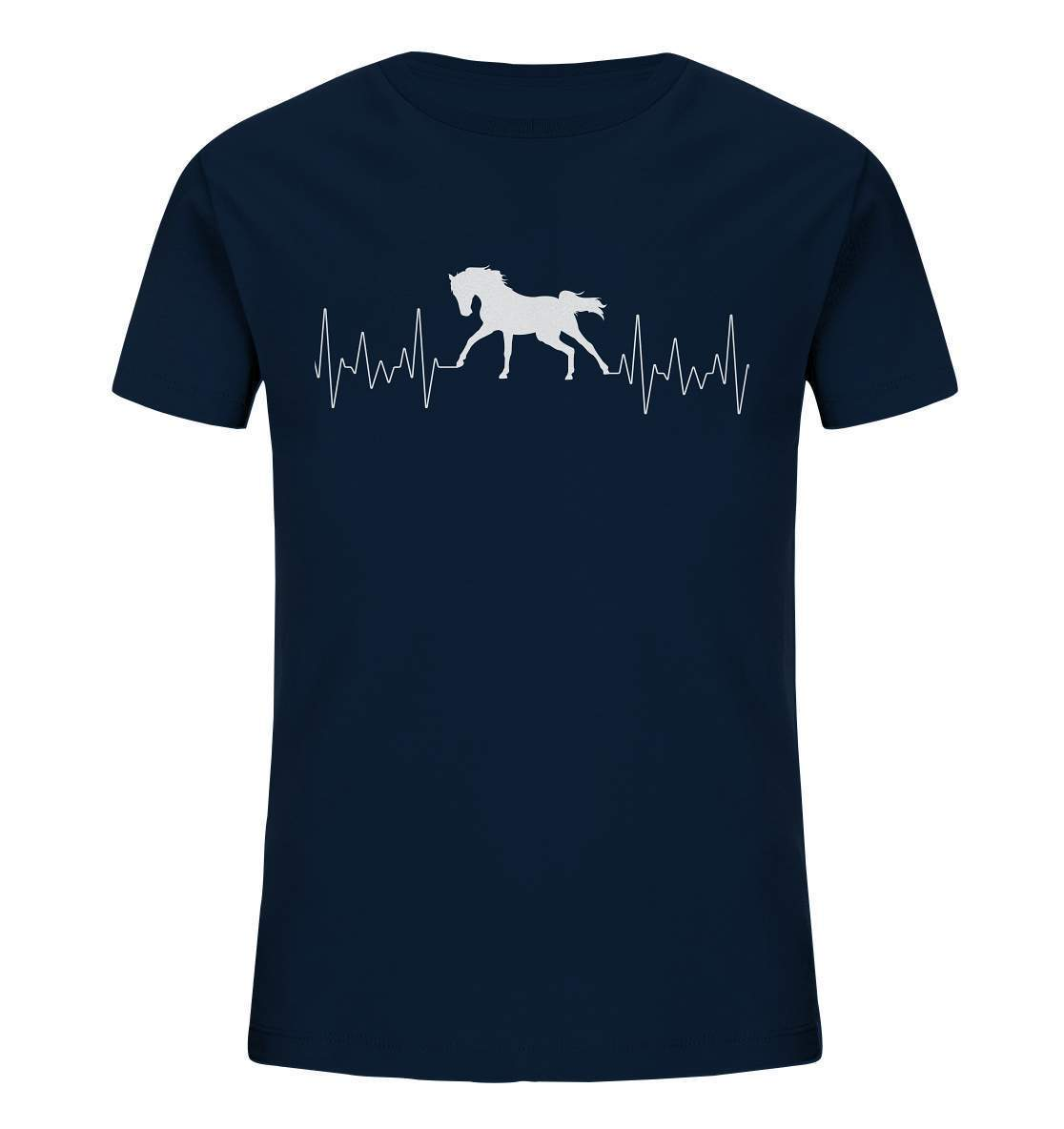 Herzschlag Pferd Liebe Frequenz Puls Liebhaber Reiter Herz - Kids Organic Shirt-dressur,dressurreiter,fohlen,hengst,Herz,Herzschlag,hufeisen,pferd,pferde,pferdesport,pferdesprüche,pony,ponyhof,quarterhorse,reiter,reitersprüche,reitsport,ross,sattel,sliding stop,sportpferde,springreiten,stute,westernpferd,westernreiten