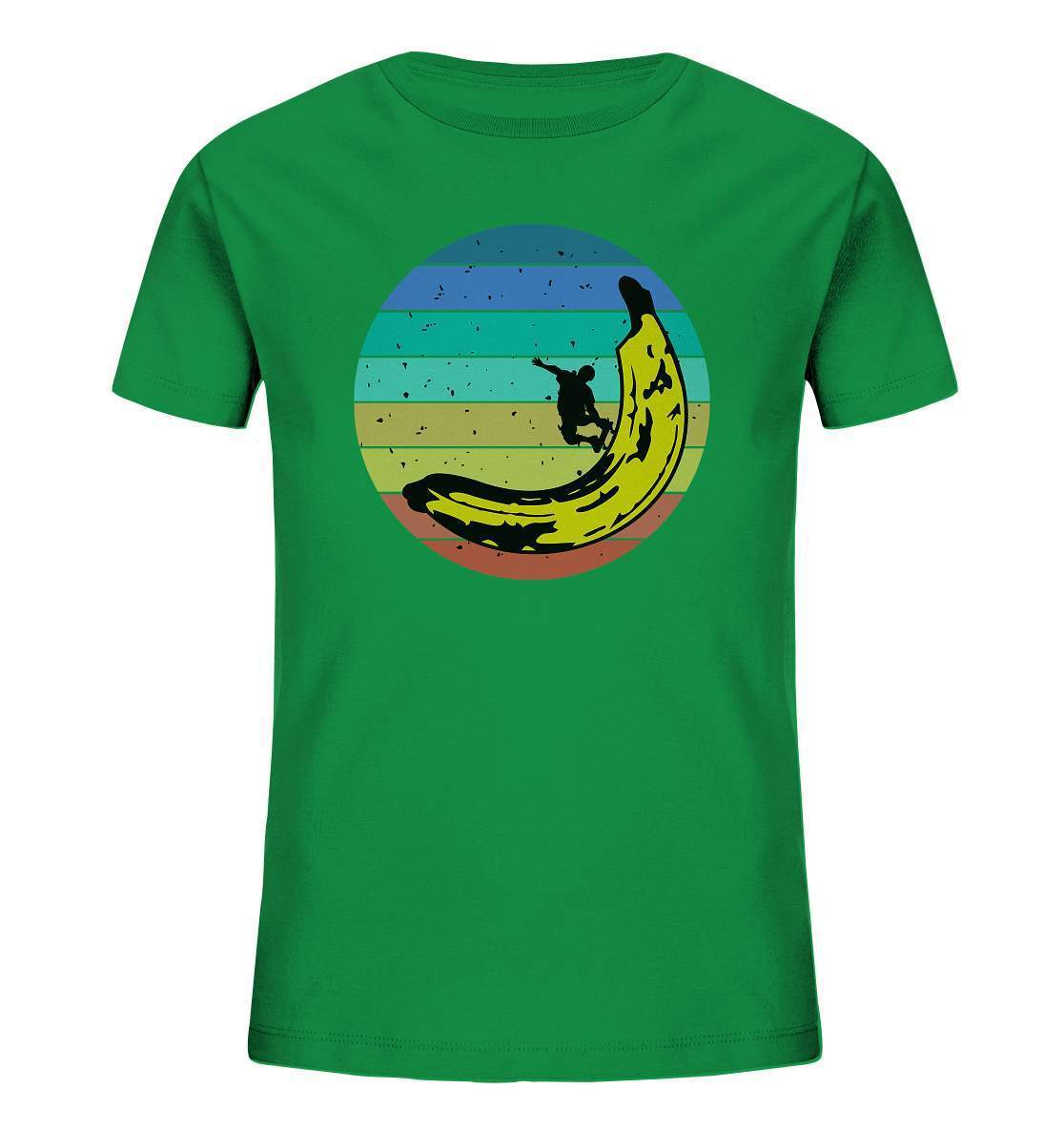 Vintage Style - Bananen Halfpipe - Kids Organic Shirt-Banane,Geburtstagsgeschenk,Geschenkidee,Longboard,Retro,Skateboard,Skateboarding,Stuntboard,trendy,Vintage