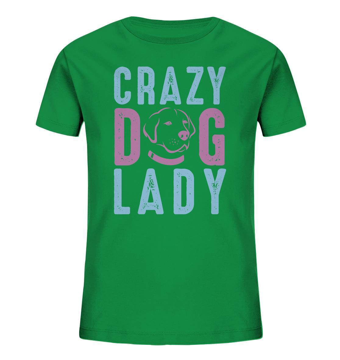 Hunde Liebhaberin Crazy Dog Lady - Kids Organic Shirt-auf den hund gekommen,Crazy Dog Lady,dog,geburtstgasgeschenk,geschenkidee,humor,hund,hundebesitzer,hundefan,hundehalter,hundeliebhaber,hundeshirt,spaß