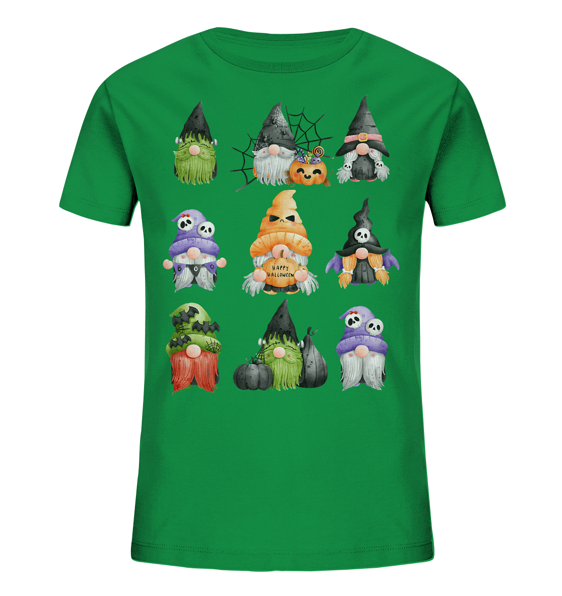 Halloween Gnome Shirt, Halloween Shirt, Herbst T-Shirt, Gnome Gesichter Shirt, Halloween Outfit, Wichtel Halloween Kostüm - Kids Organic Shirt