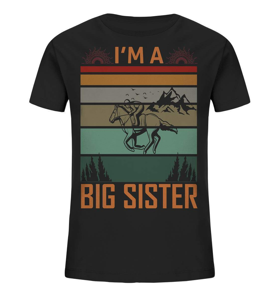 Pferde I'm a big Sister - Kids Organic Shirt-dressur,dressurpferd,haflinger,I'm a big Sister,pony,ponyhof,reiter,reitsport,reitverein,sattel,springpferd,springreiten