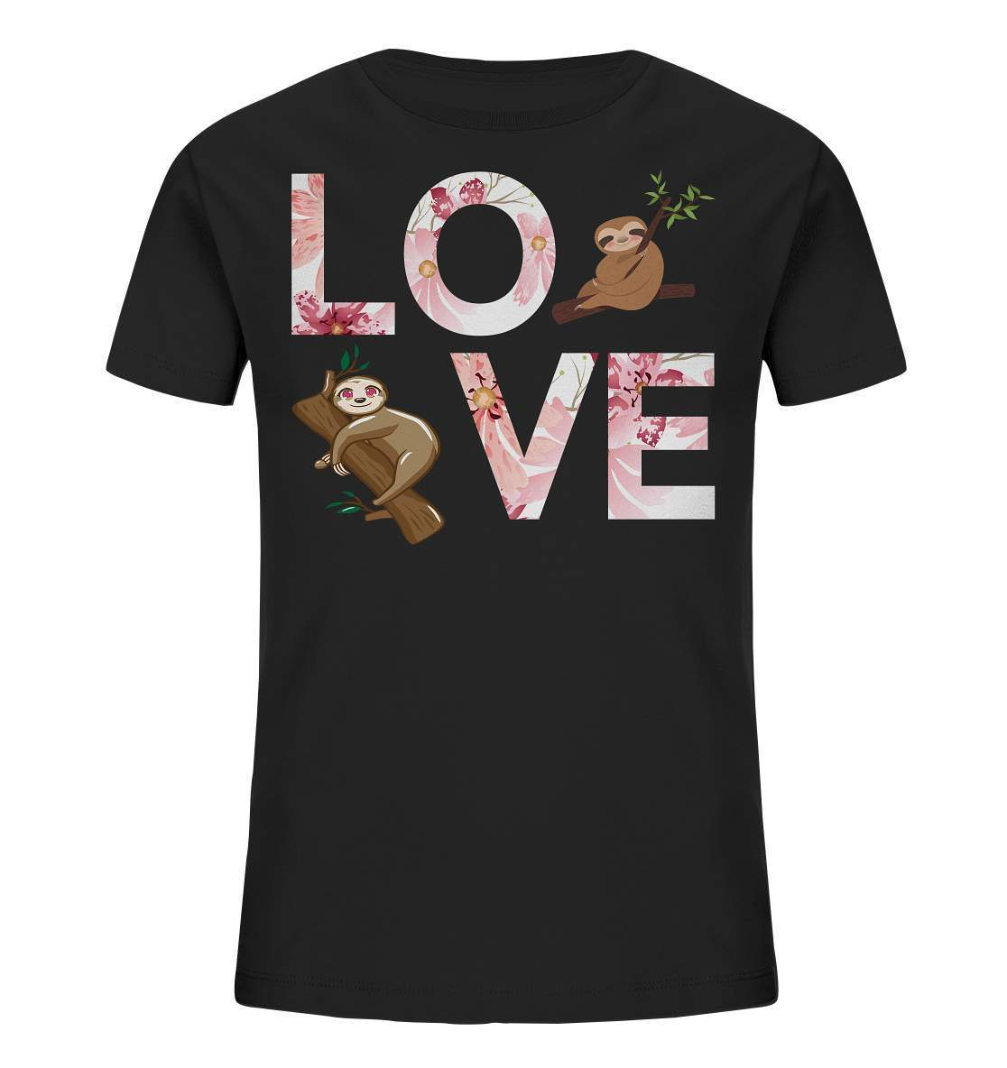 Faultier LOVE - Kids Organic Shirt-3 finger faultier,3 zehen faultier,das faultier,ein faultier,faul,Faultier,faultier shirt,faultier t shirt damen,faultierfarm,faultiermotiv,LOVE,riesenfaultier,t-shirt mit faultier