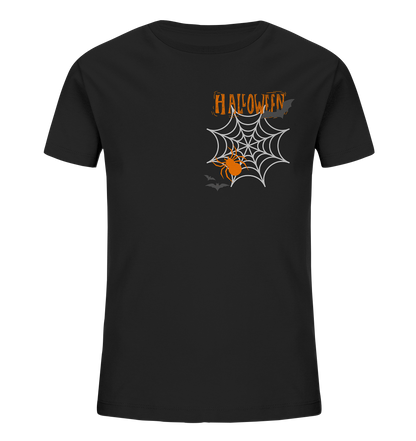 Halloween Shirt, Boo Halloween, Herbst T-Shirt, Kürbis Gesichter Shirt, Halloween Outfit, Spinnenetz, Halloween Kostüm  - Kids Organic Shirt