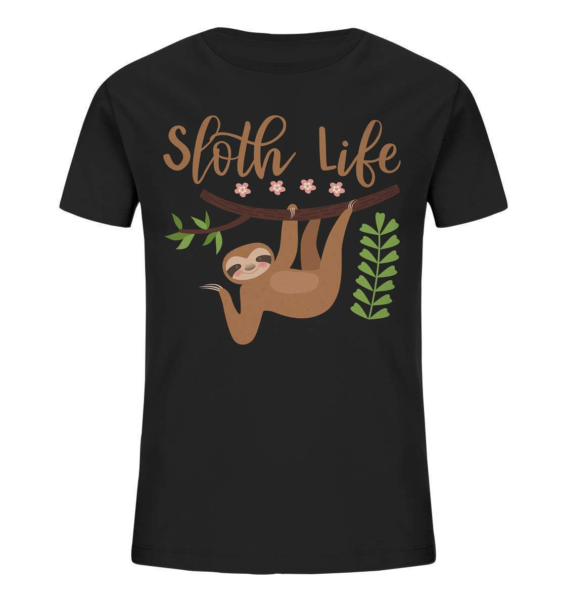 Faultier Sloth Life - Kids Organic Shirt-3 finger faultier,3 zehen faultier,das faultier,ein faultier,faul,Faultier,faultier shirt,faultier t shirt damen,faultierfarm,faultiermotiv,riesenfaultier,Sloth Life,t-shirt mit faultier