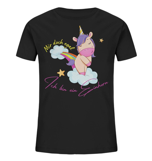 Mir doch egal ich bin ein Einhorn Fun Spruch - Kids Organic Shirt-comic,coole,egal,eingebildet,einhorn,einhorn regenbogen,einhorn t-shirt,fabel,Fun,funshirt,lustige,mythisch,märchen,niedliches shirt,regenbogen,regenbogen t-shirt,spaß,Spruch,stylish,süßes einhorn shirt