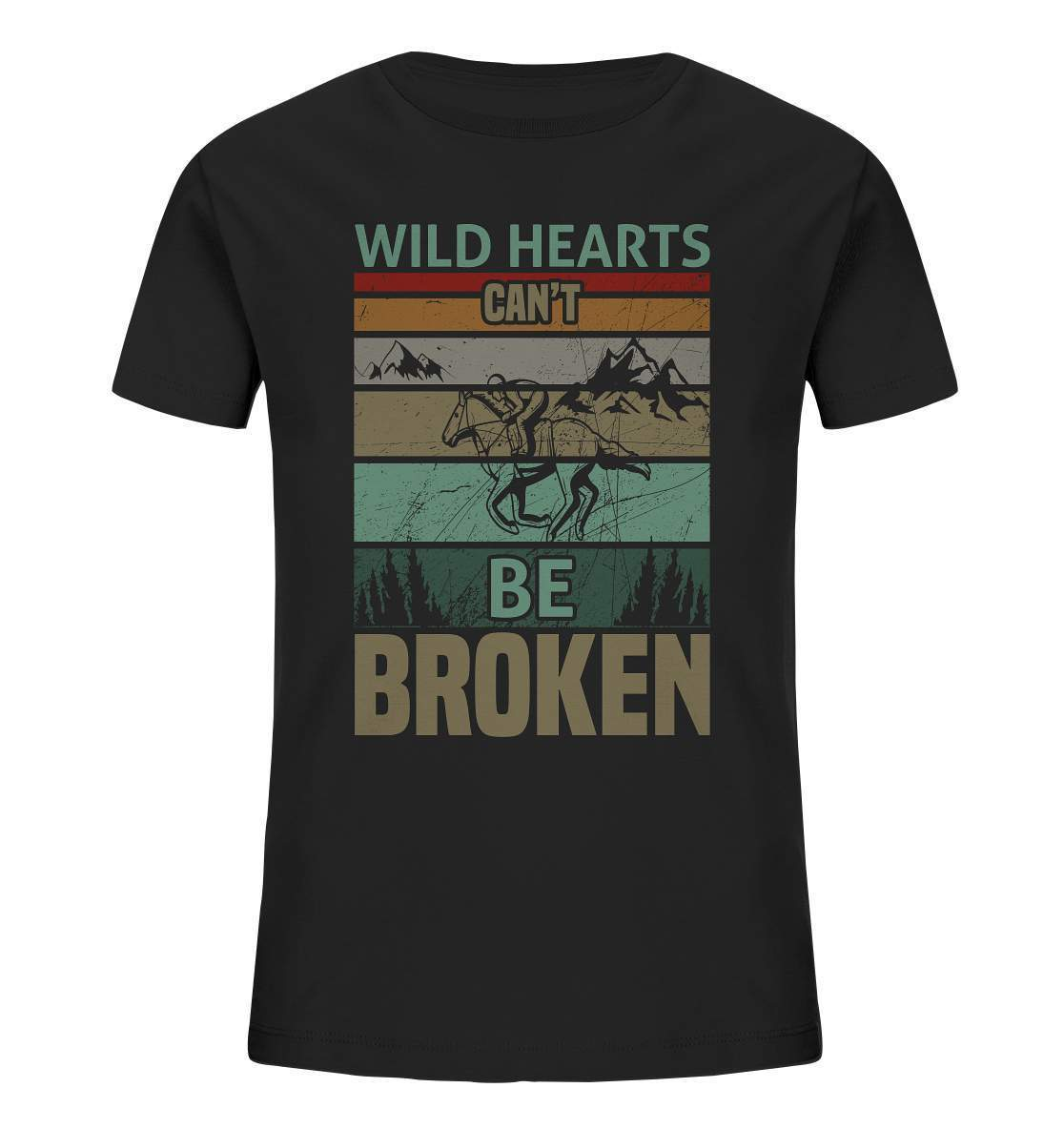 Pferde Wild Hearts can't be broken - Kids Organic Shirt-dressur,dressurpferd,haflinger,Pferd,pony,ponyhof,reiter,reitsport,reitverein,sattel,springpferd,springreiten,Wild Hearts can't be broken