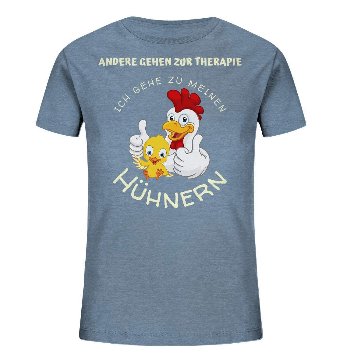 Hühner - Therapie  Lustiges Landwirt Geflügel Bauer - Kids Organic Shirt-bauer,geflügel,geflügelverein,geschenk,geschenkidee,hahn,hobbyzucht,hobbyzüchter,hunh,hähnchen,hähne,hühnchen,hühner,hühnerfarm,hühnerstall,hühnerzüchter,landwirt,verrücktes Huhn