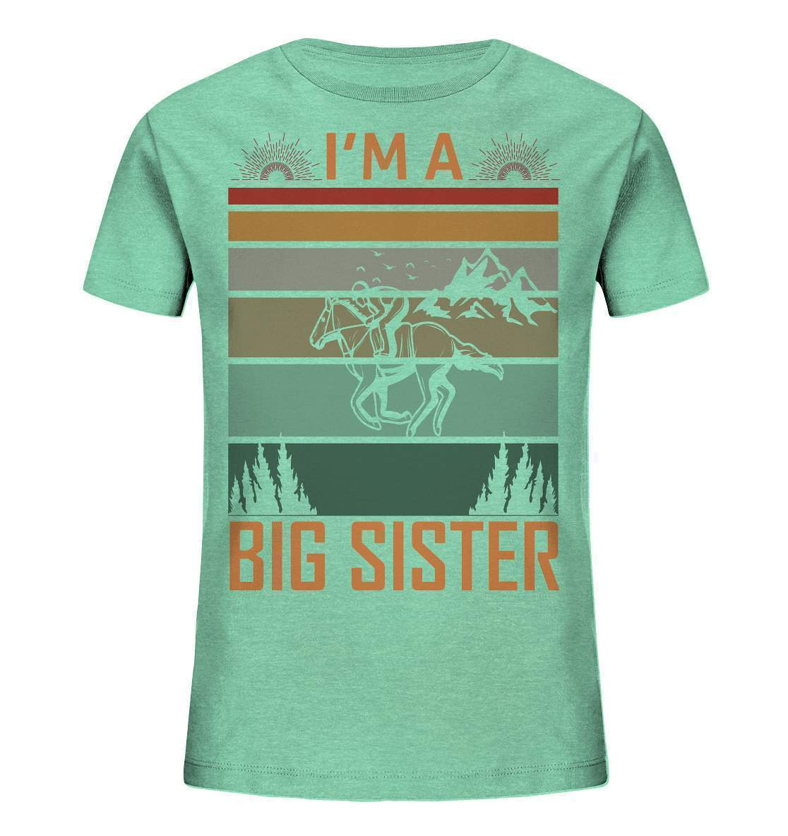 Pferde I'm a big Sister - Kids Organic Shirt-dressur,dressurpferd,haflinger,I'm a big Sister,pony,ponyhof,reiter,reitsport,reitverein,sattel,springpferd,springreiten