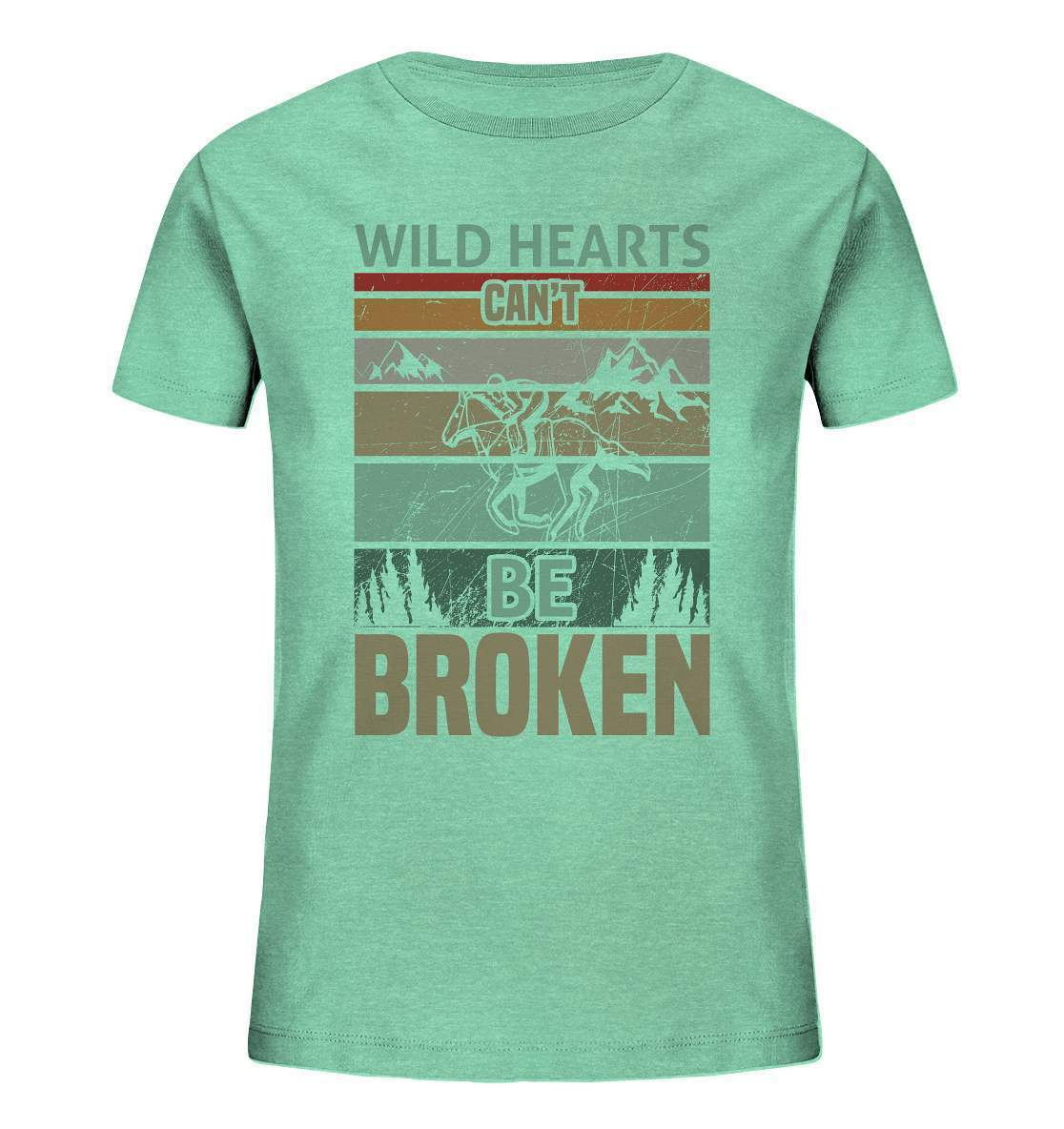 Pferde Wild Hearts can't be broken - Kids Organic Shirt-dressur,dressurpferd,haflinger,Pferd,pony,ponyhof,reiter,reitsport,reitverein,sattel,springpferd,springreiten,Wild Hearts can't be broken