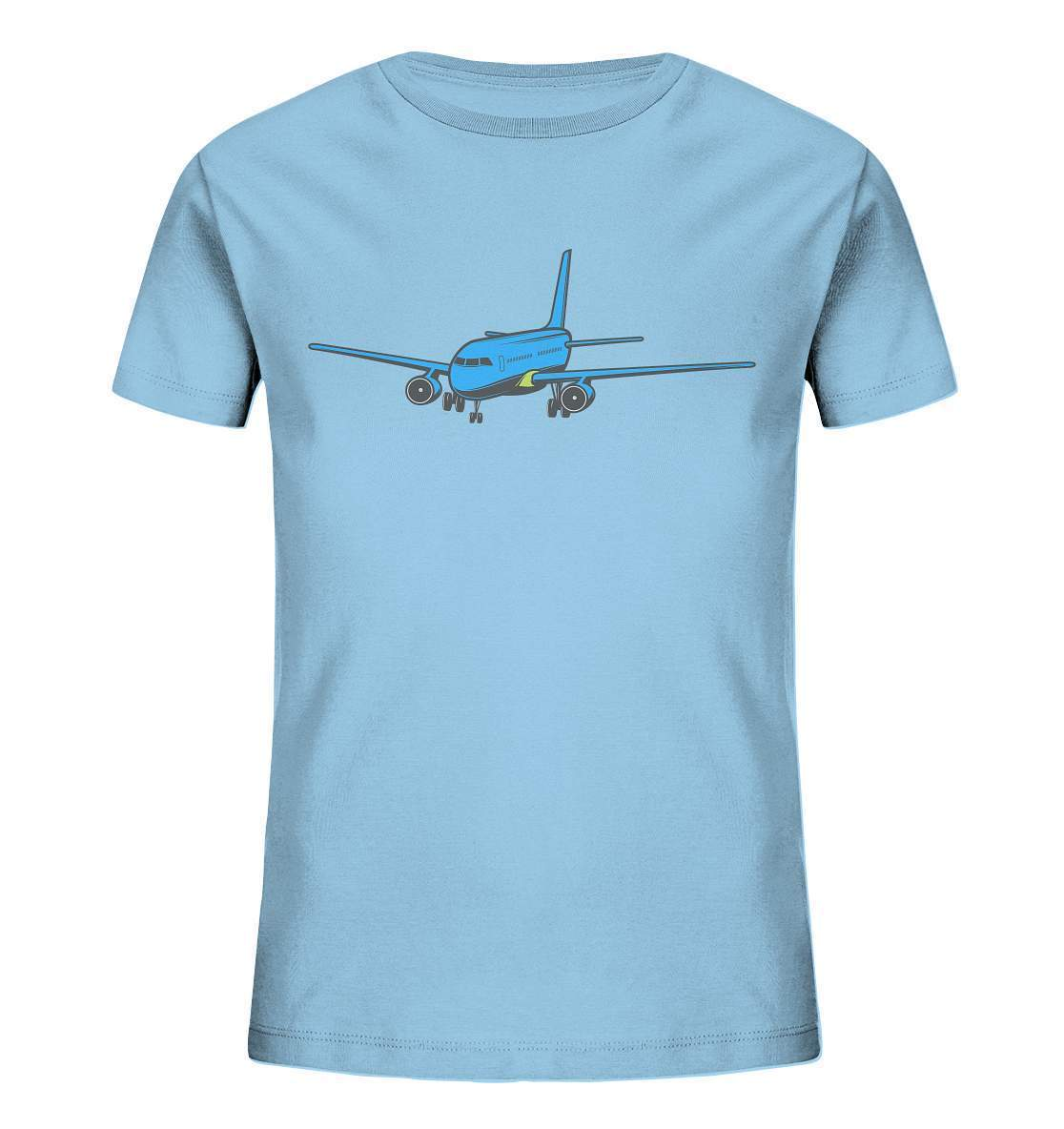 Passagierflugzeug für Fliegerfreunde - Kids Organic Shirt-flieger,flieger geschenk,flieger t-shirt,flugzeug t-Shirt,funshirt,geschenkidee,kinder flugzeug shirt,kleiner pilot,modellflieger,modellflugzeug,passagierflugzeug,piloten shirt,t-shirt mit flugzeug